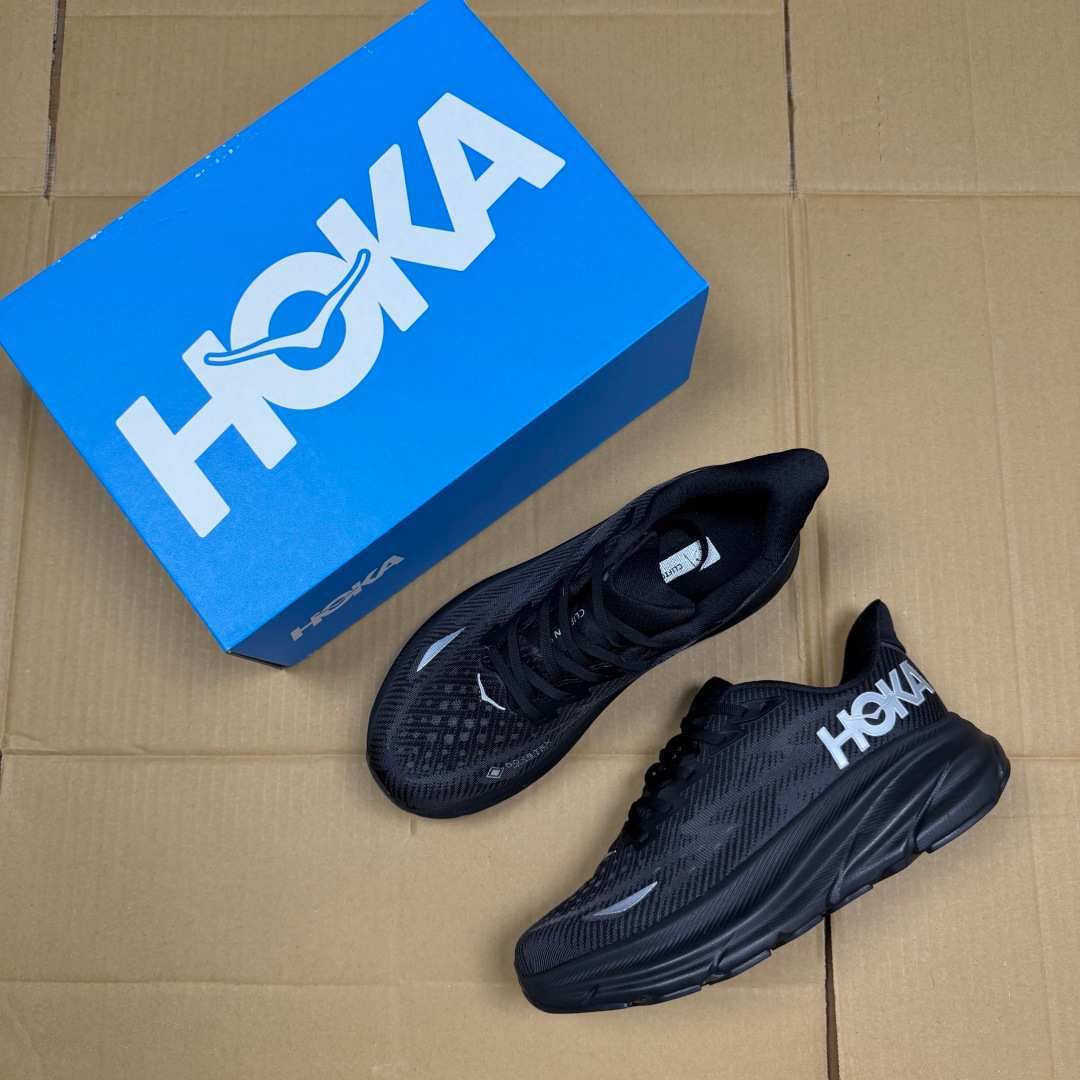 HOKA Clifton 9 Black White Running Shoe Running Sneakers BS-86876