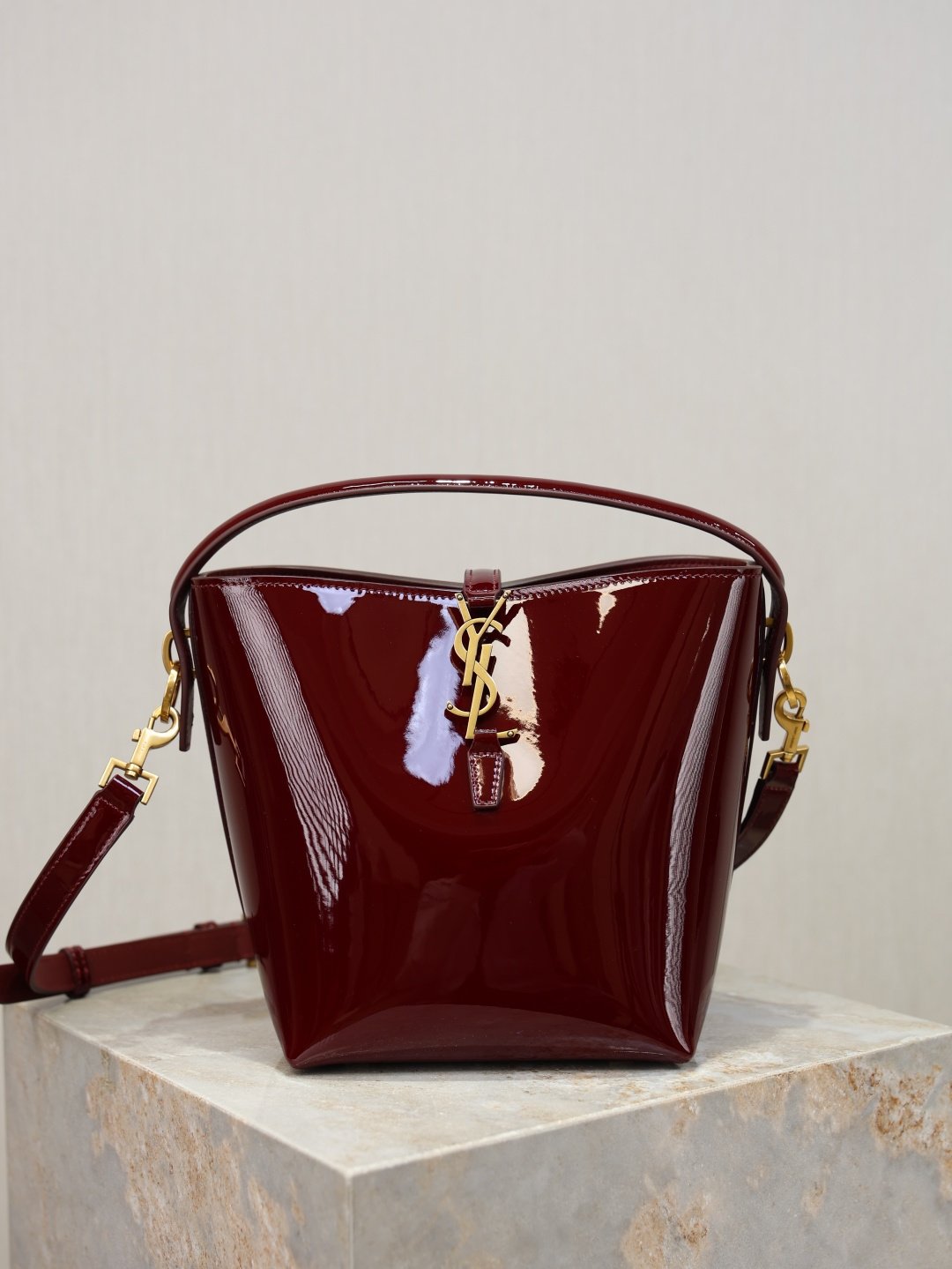 YSL bag Maroon patent leather·