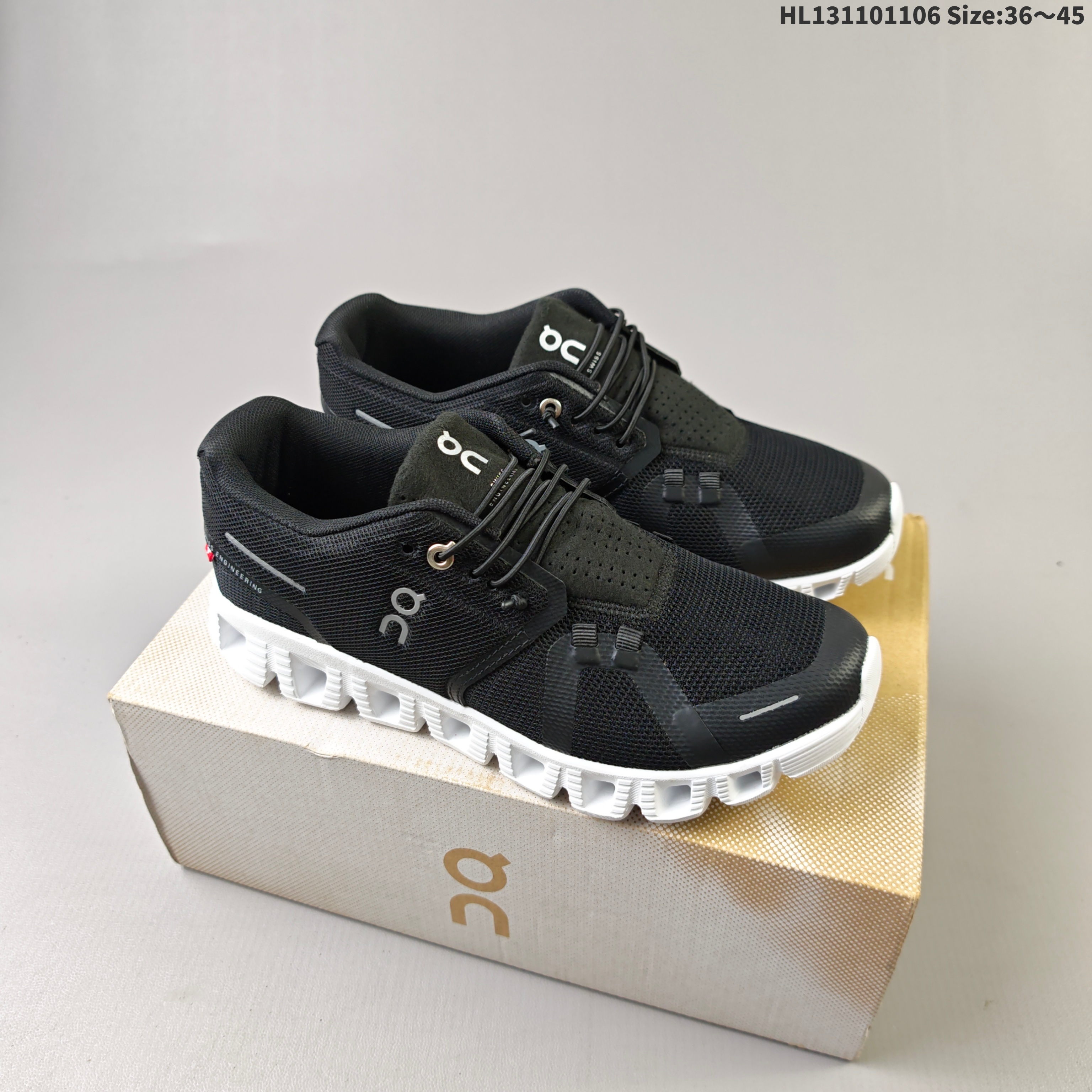 On Running Cloud 5 Black White Or Light Grey Navy White EU 36-45 Running Shoe Running Sneakers - Unisex BS-69827