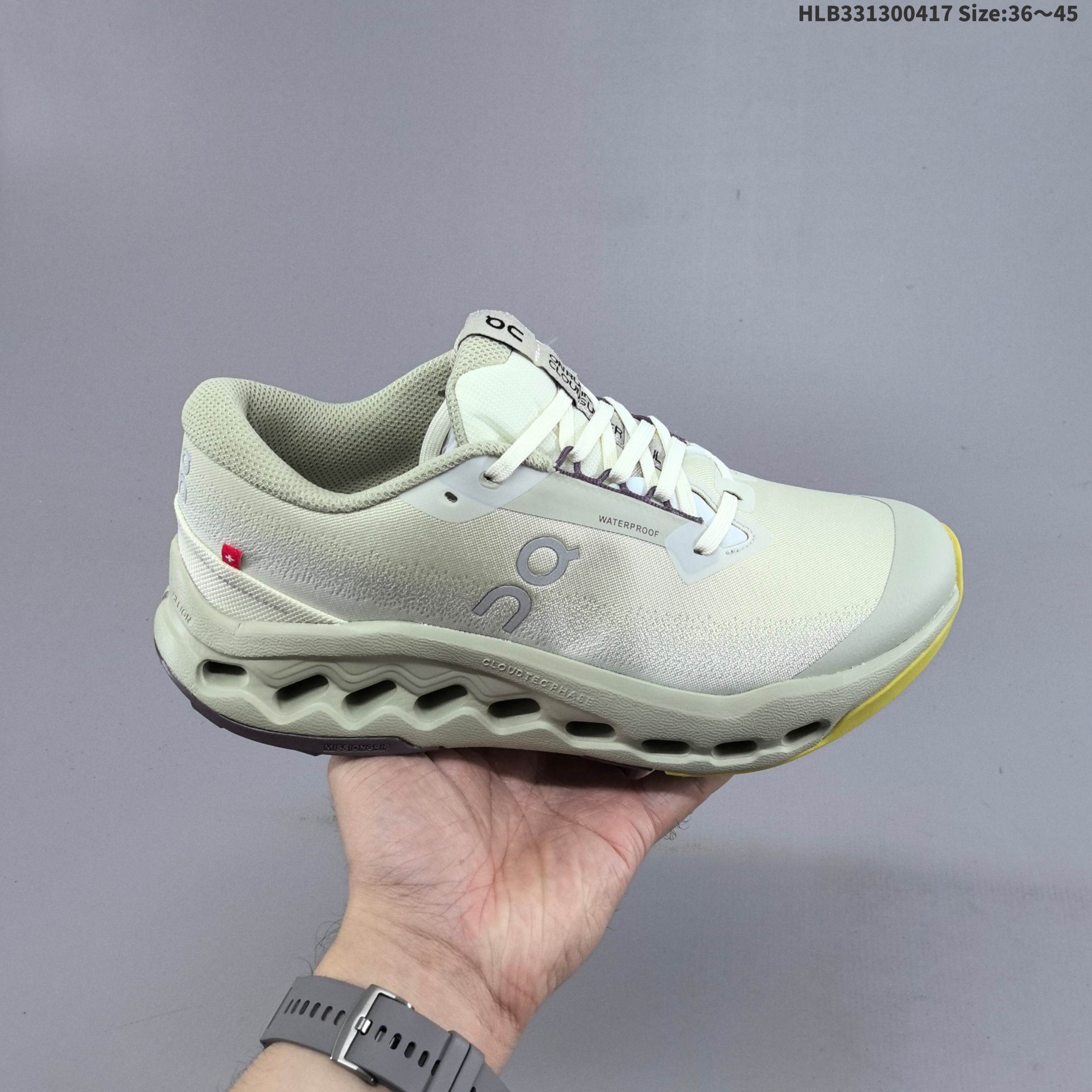 On Cloudsurfer Trail 2 WP Cream Pale Sage Yellow EU 36-45 Trail Shoe Trail Running Sneakers - Unisex BS-69600
