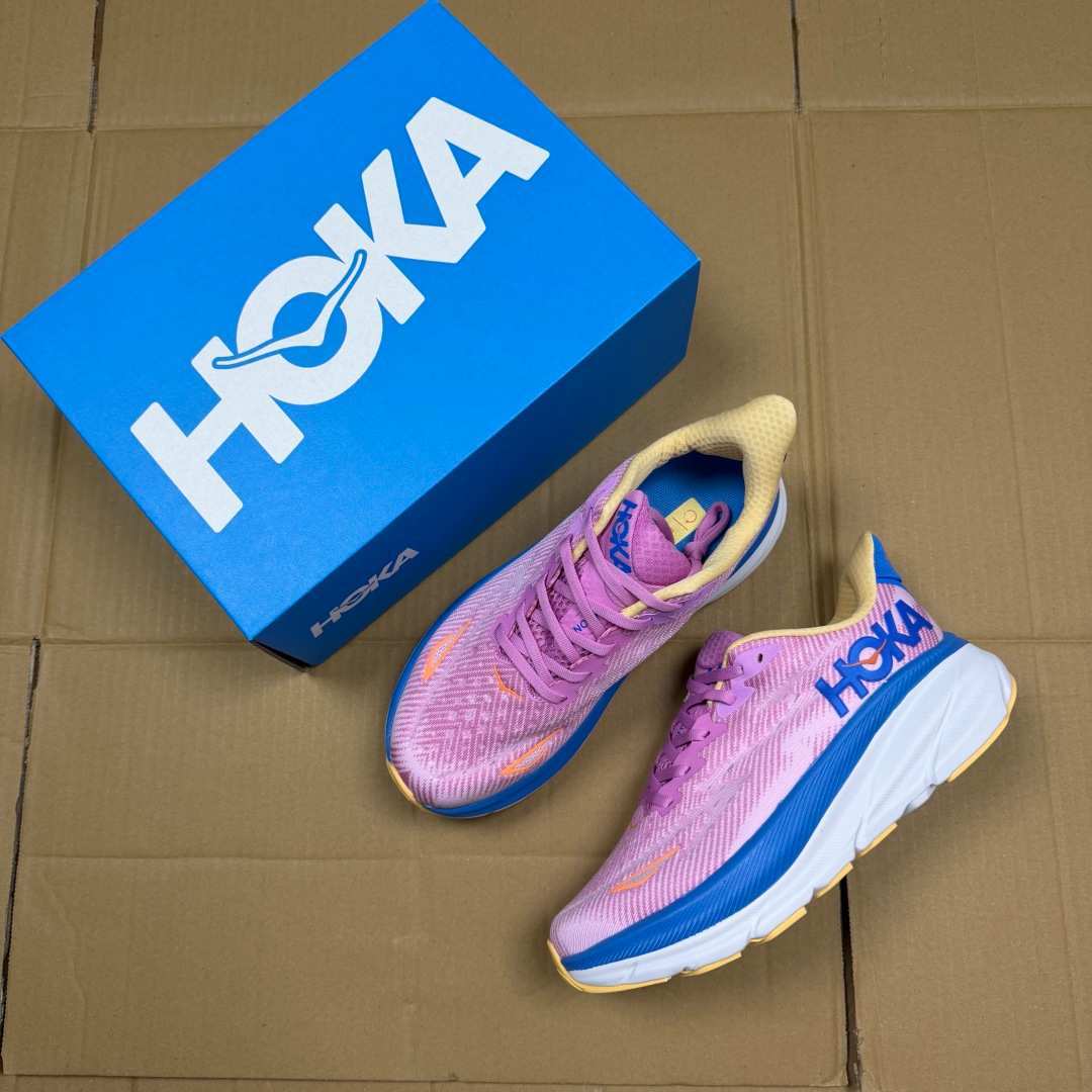 HOKA Clifton 9 Pink Blue White Yellow Orange Running Shoe Running Sneakers BS-86868