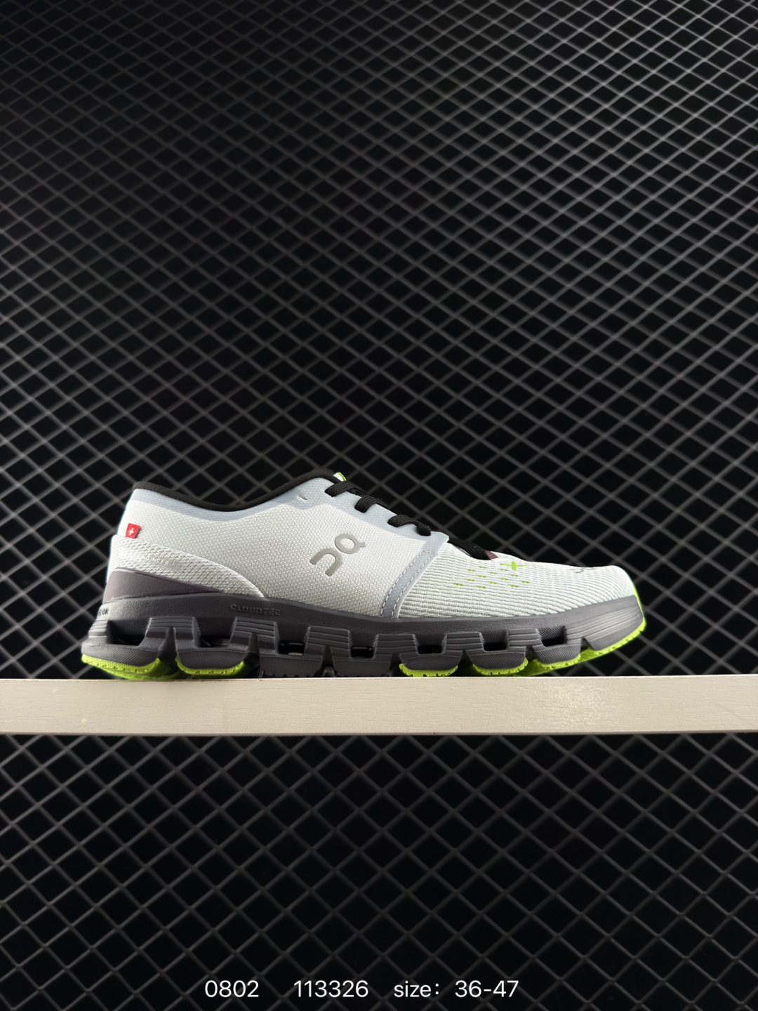 On Cloud X 4 Light Grey Dark Grey Neon Green Black EU 36-47 Running Shoe Running Sneakers - Unisex BS-85511