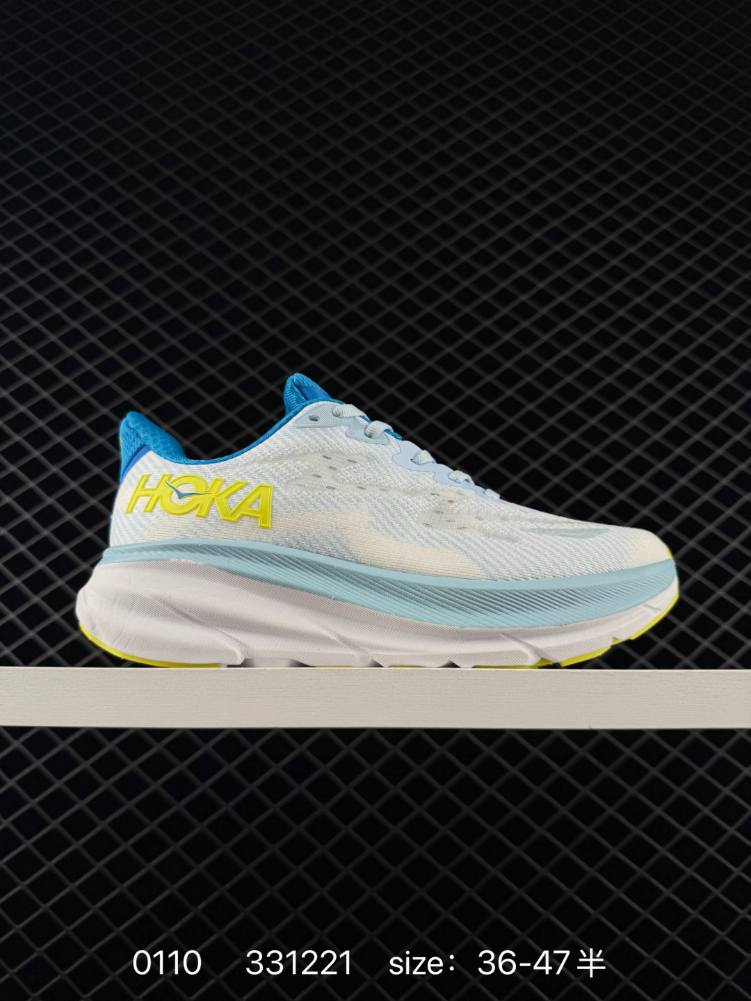 HOKA ONE ONE Clifton 7 White Light Blue Blue Yellow EU 36-47 Running Shoe Running Sneakers - Unisex BS-86327