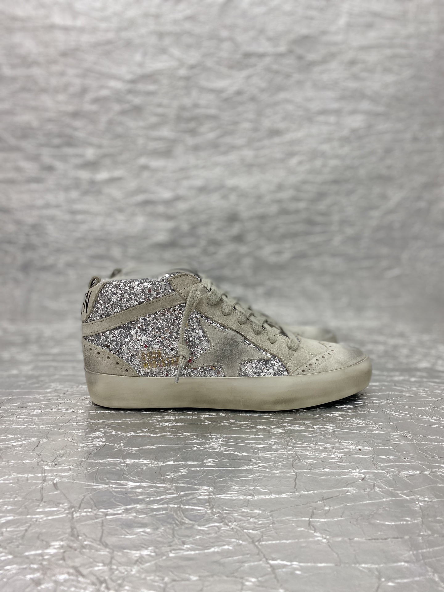 Golden Goose Midstar Silver Off White Beige Sneaker BS-87509