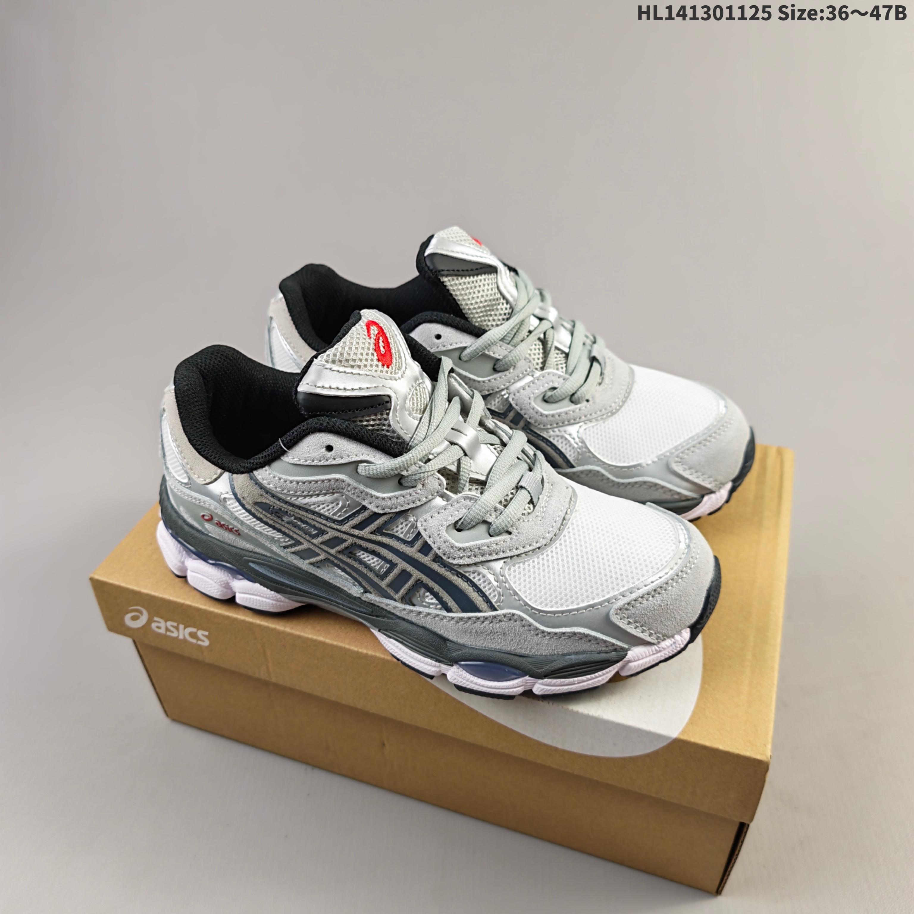 ASICS GEL-NYC Silver White Dark Grey Black EU 36-47 Running Shoe Running Sneakers - Unisex BS-69235