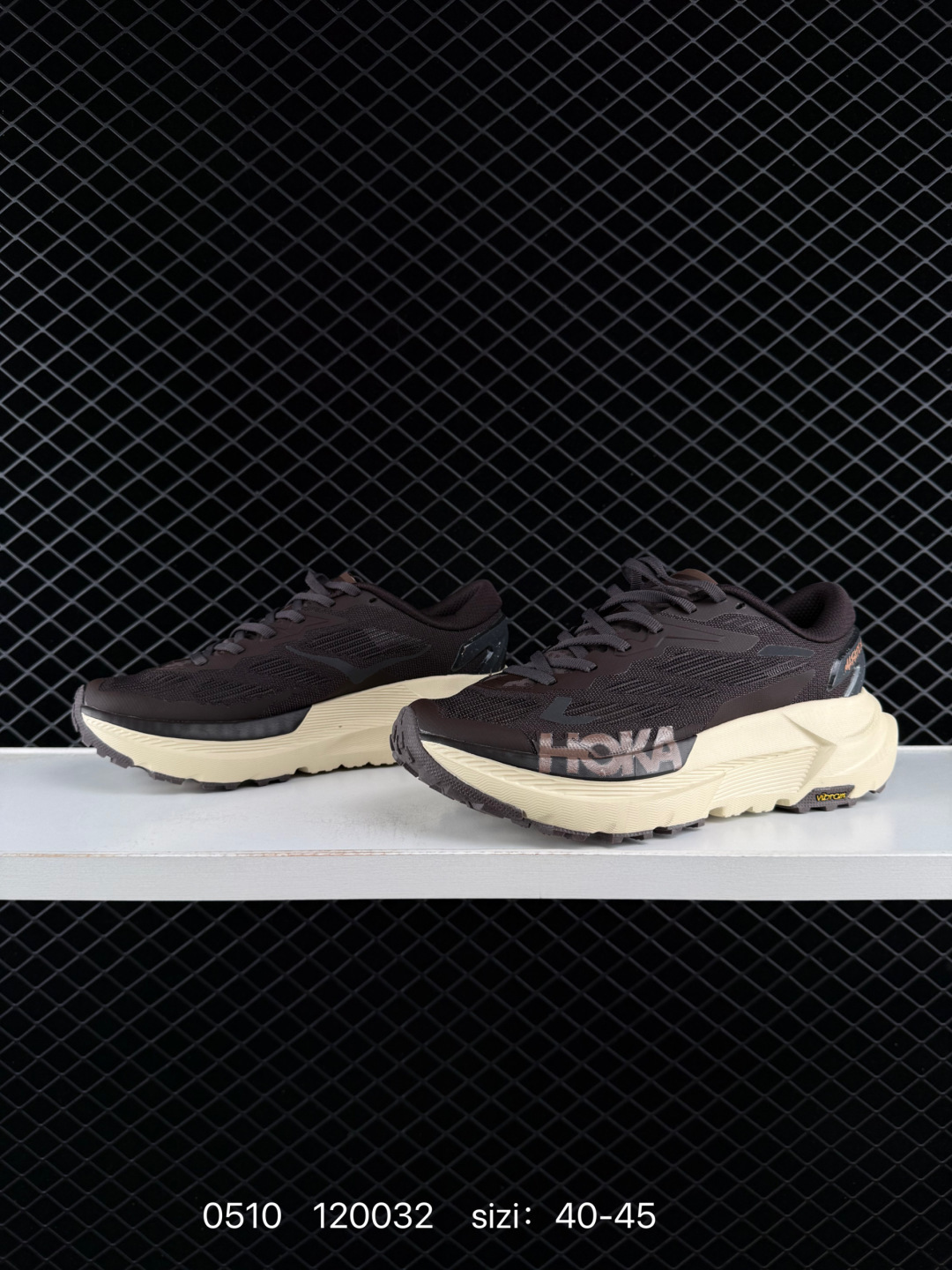 HOKA ONE ONE Mafate X Dark Brown Cream Black EU 40-45 Trail Shoe Trail Running Sneakers - Men s BS-86234