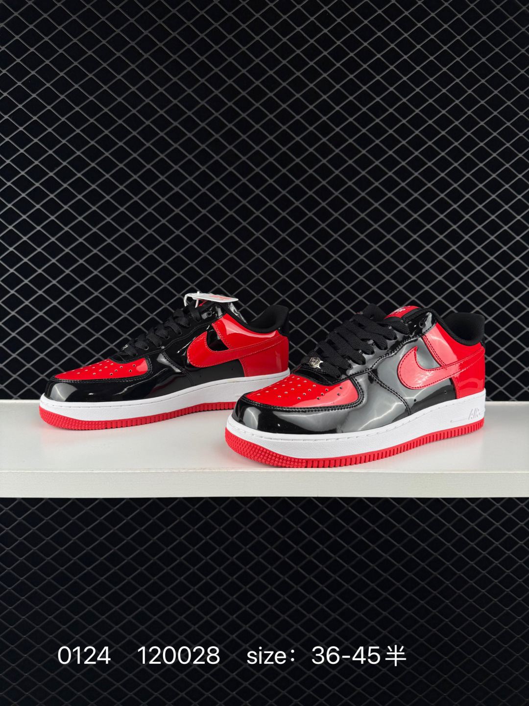 Nike Air Force 1 07 Low Black Red Patent With White Midsole EU 36-45 5 Lifestyle Unisex BS-72989
