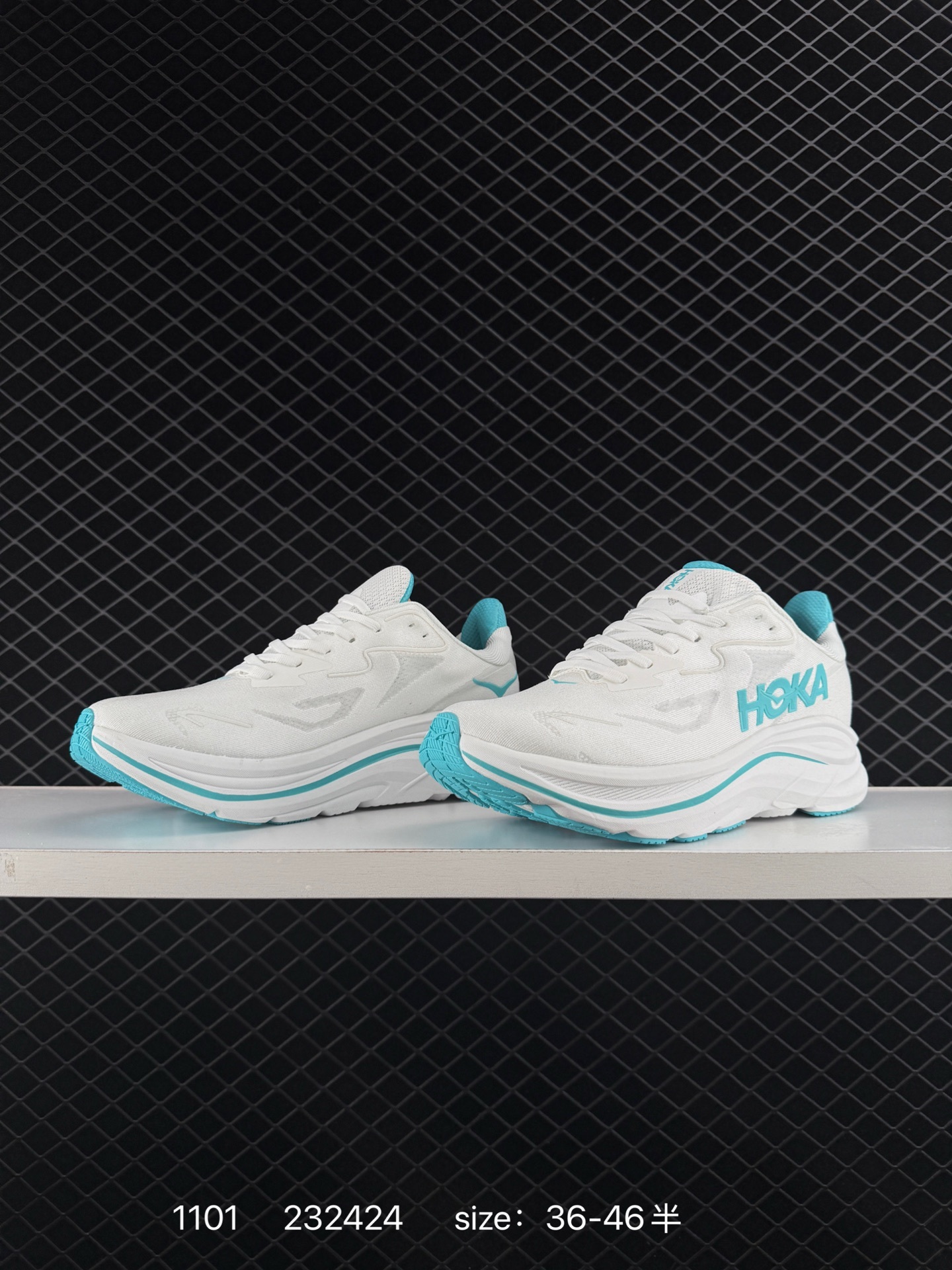 HOKA ONE ONE Clifton 10 White Cyan EU 36-46 Running Shoe Running Sneakers - Unisex BS-86401