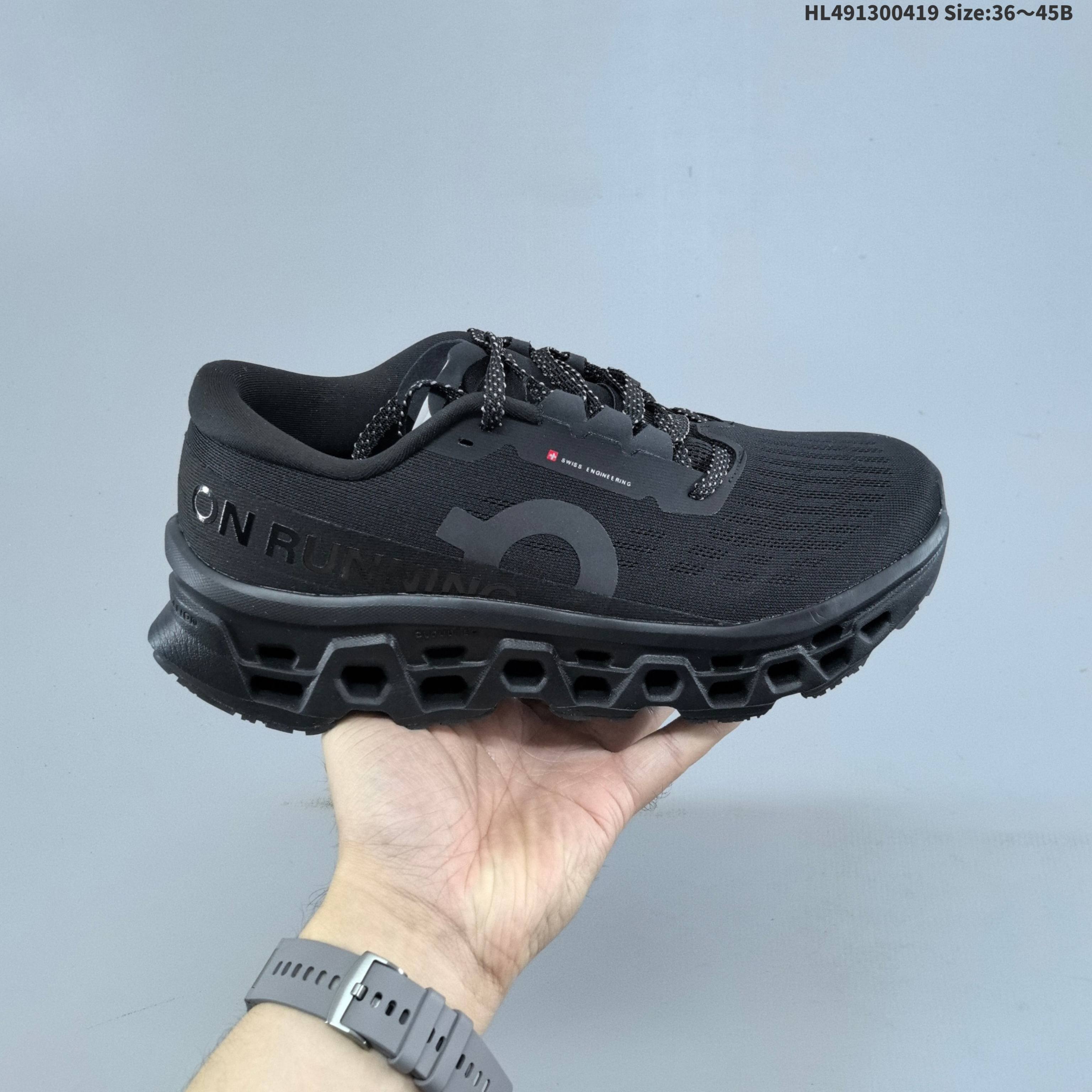 On Cloudmonster 3 Triple Black EU 36-45 Running Shoe Running Sneakers - Unisex BS-69597