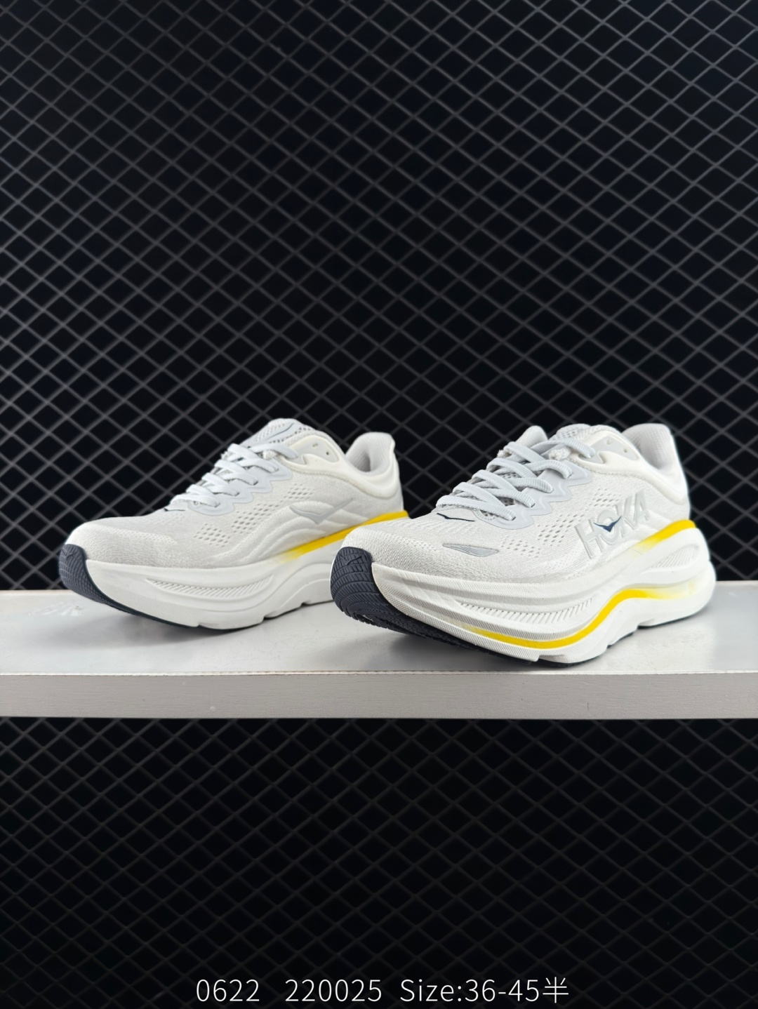 HOKA ONE ONE Bondi 9 White Yellow Dark Blue EU 36-45 Running Shoe Running Sneakers - Unisex BS-86592
