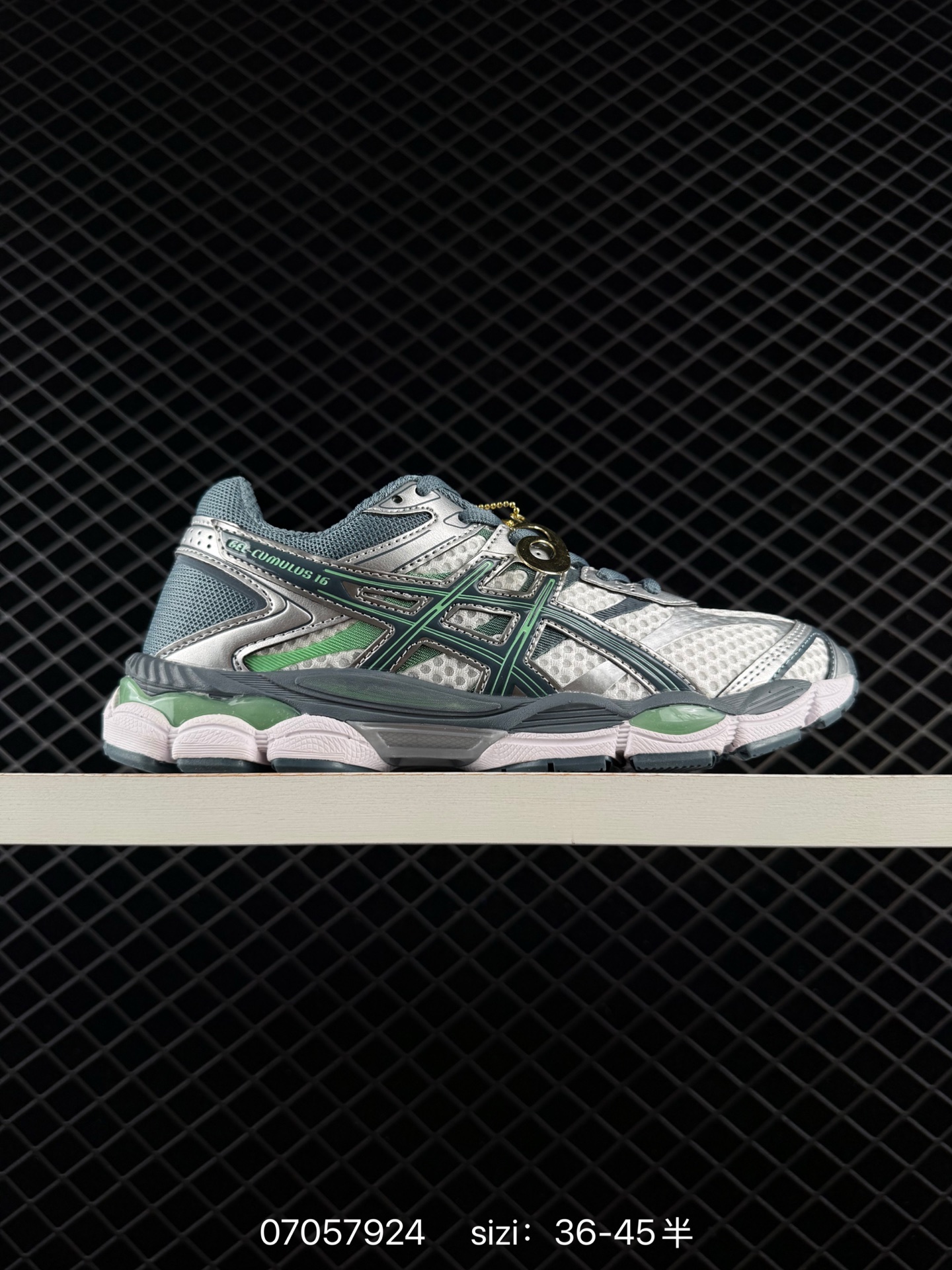 ASICS Gel Cumulus 16 Silver Grey Green White EU 36-45 Running Shoe Running Sneakers - Unisex BS-81778