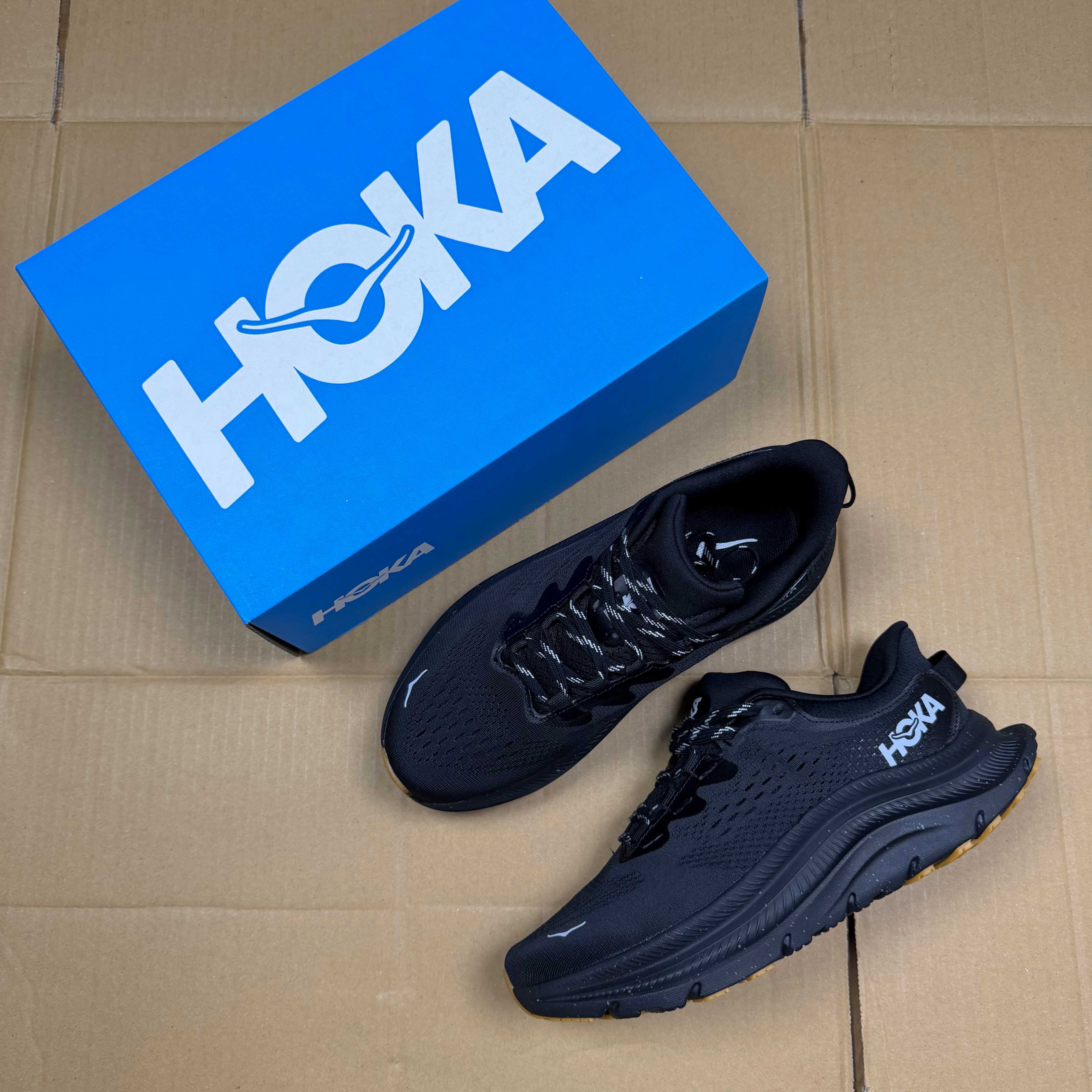 HOKA Kawana 2 Black White Gum Running Shoe Running Sneakers BS-86919