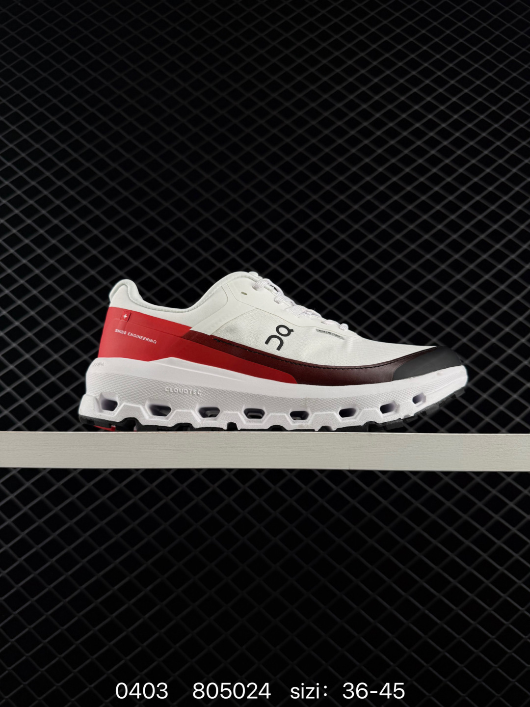 On Cloudsurfer Cloudtec Phase White Red Black EU 36-45 Running Shoe Running Sneakers - Unisex BS-85374