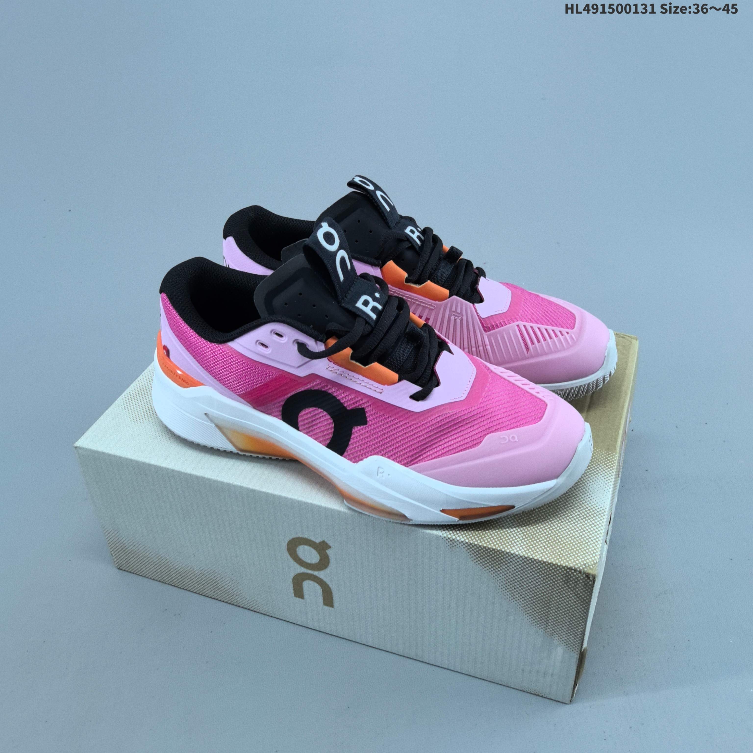 On THE ROGER Pro Pink Black White Orange EU 36-45 Tennis Shoe Casual Sneakers - Unisex BS-69697