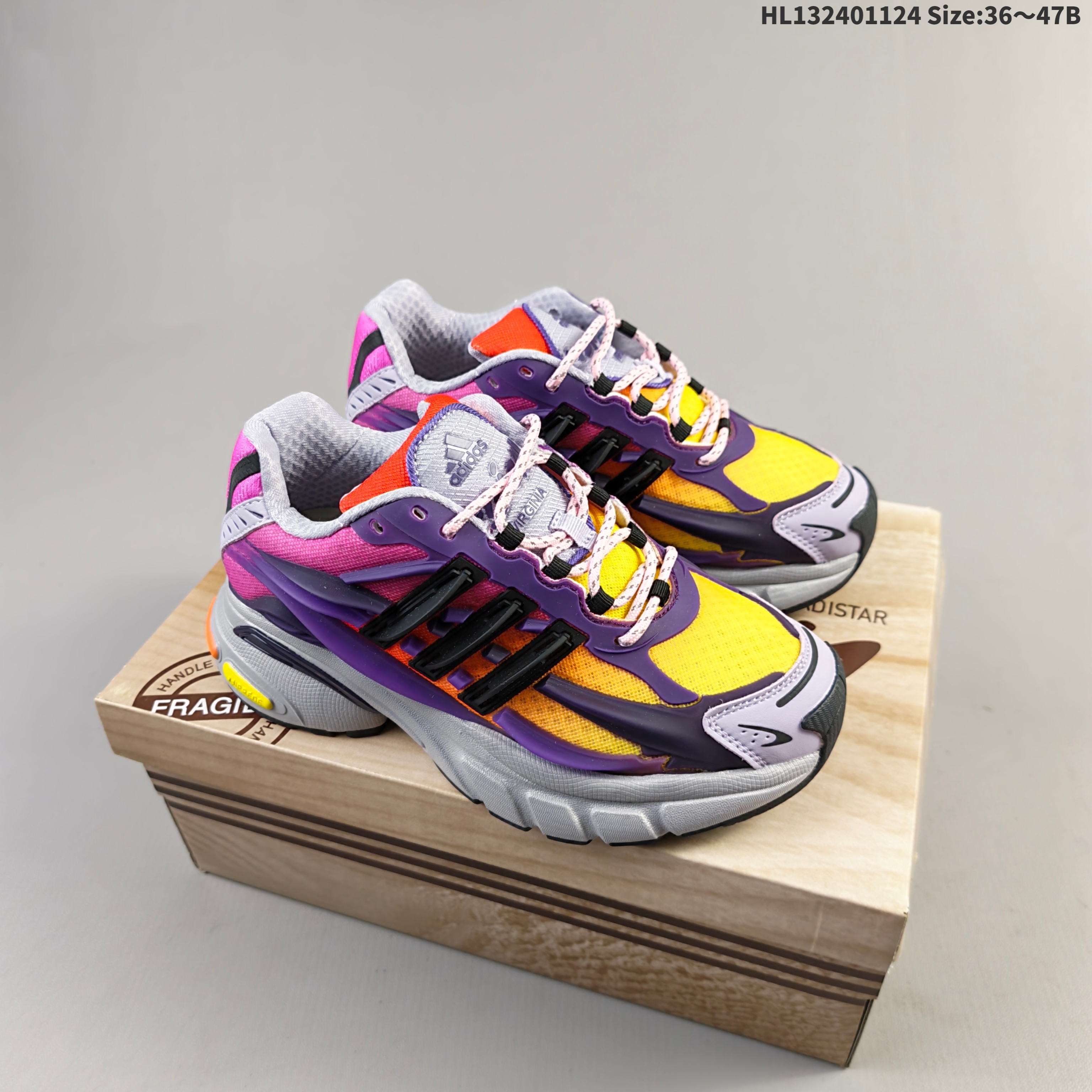 Adidas Adistar Jellyfish 3D Yellow Purple Pink Orange Grey EU 36-47 Running Shoe Unisex BS-65496