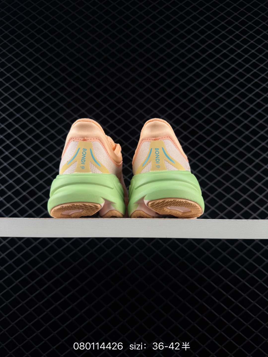 HOKA ONE ONE Bondi 9 Peach Light Green Yellow Beige EU 36-42 Running Shoe Running Sneakers - Unisex BS-86131