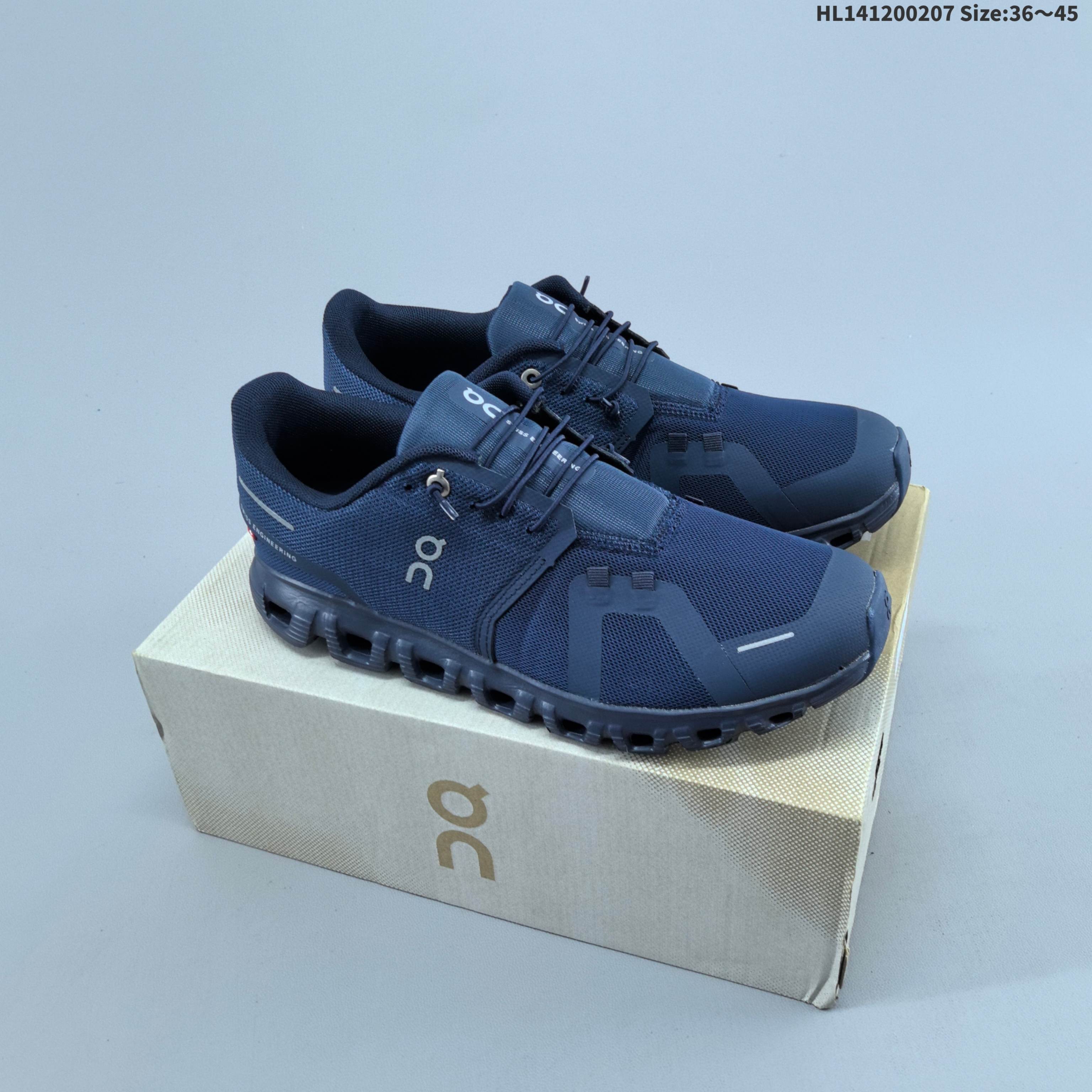 On Cloud 5 Navy Blue And All White EU 36-45 Running Shoe Running Sneakers - Unisex BS-69693