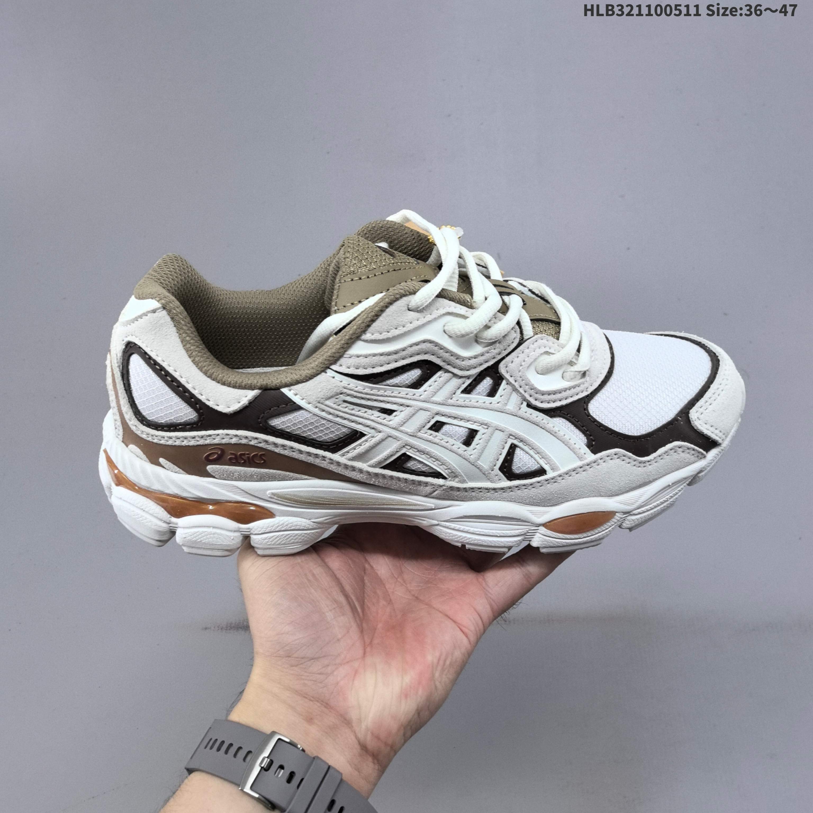 ASICS GEL NYC White Brown Khaki Orange EU 36 47 Running Shoe EU 36-47 Running Sneakers Unisex BS-68845