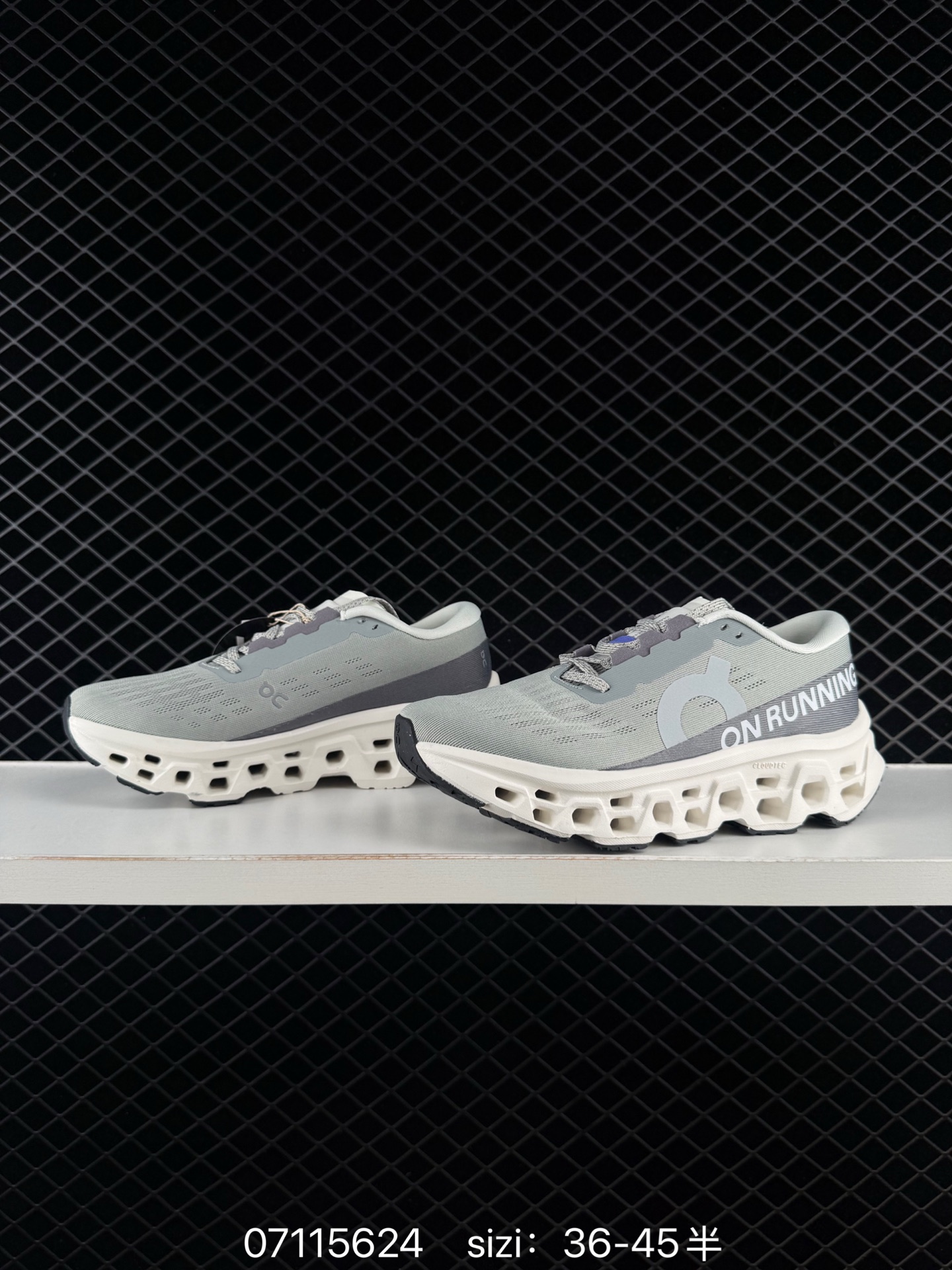 On Cloudmonster Mist Grey Ivory White EU 36-45 Running Shoe Running Sneakers - Unisex BS-85057