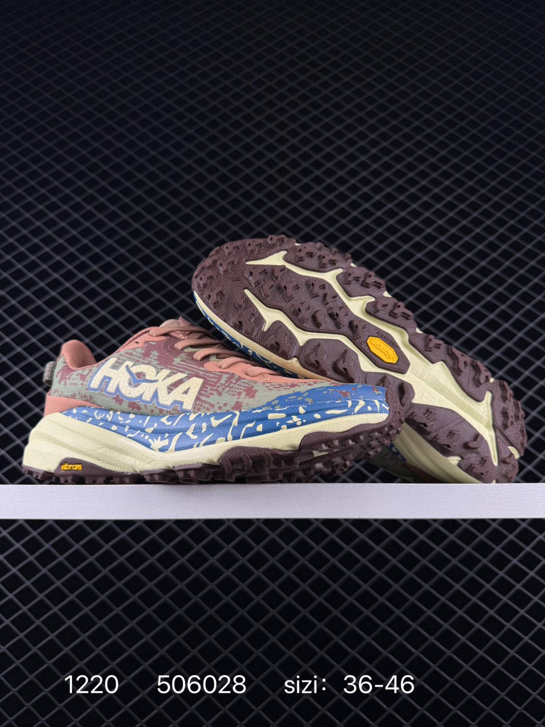 HOKA Speedgoat 6 Brown Blue Cream Pink Green EU 36-46 Trail Shoe Trail Running Sneakers - Unisex BS-86347