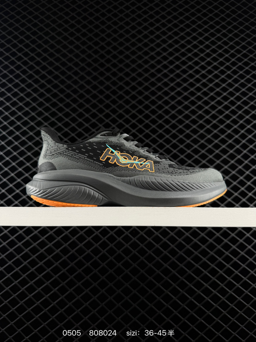 HOKA Mach 6 Black Grey Orange Cyan EU 36-45 Running Shoe Running Sneakers - Unisex BS-86240