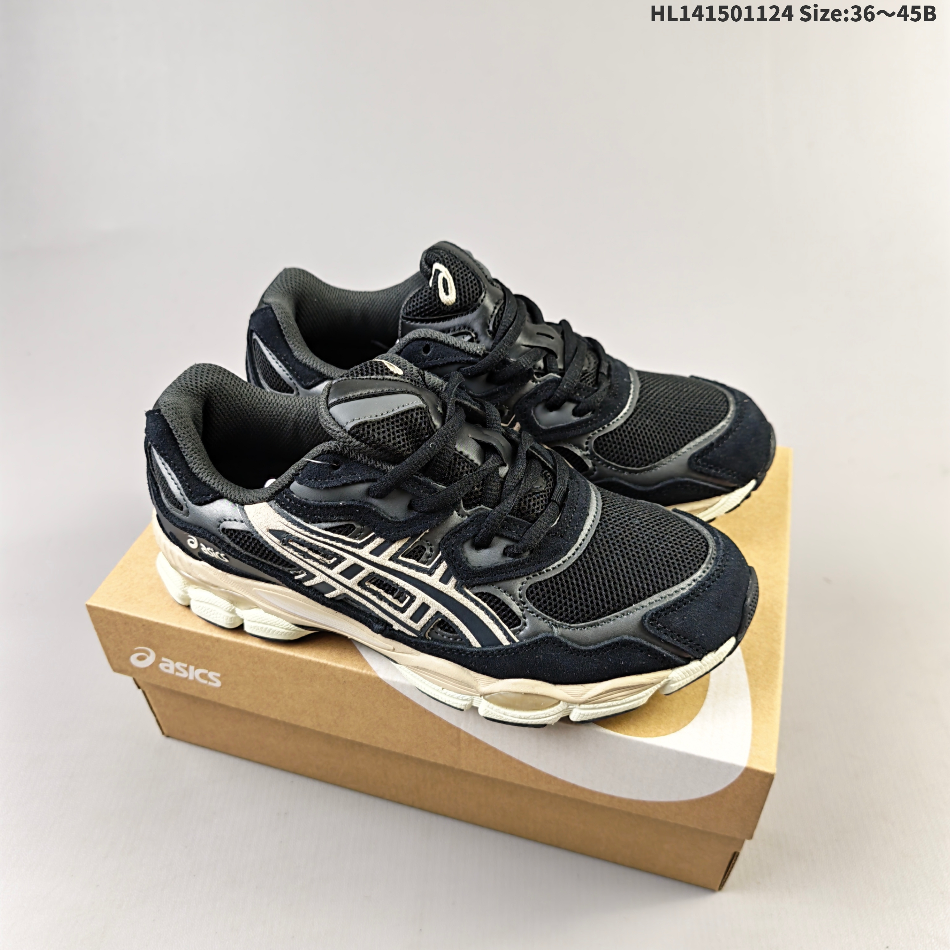 ASICS GEL NYC Black Cream Off White EU 36 45 Running Shoe EU 36-45 Running Sneakers - Unisex BS-69236