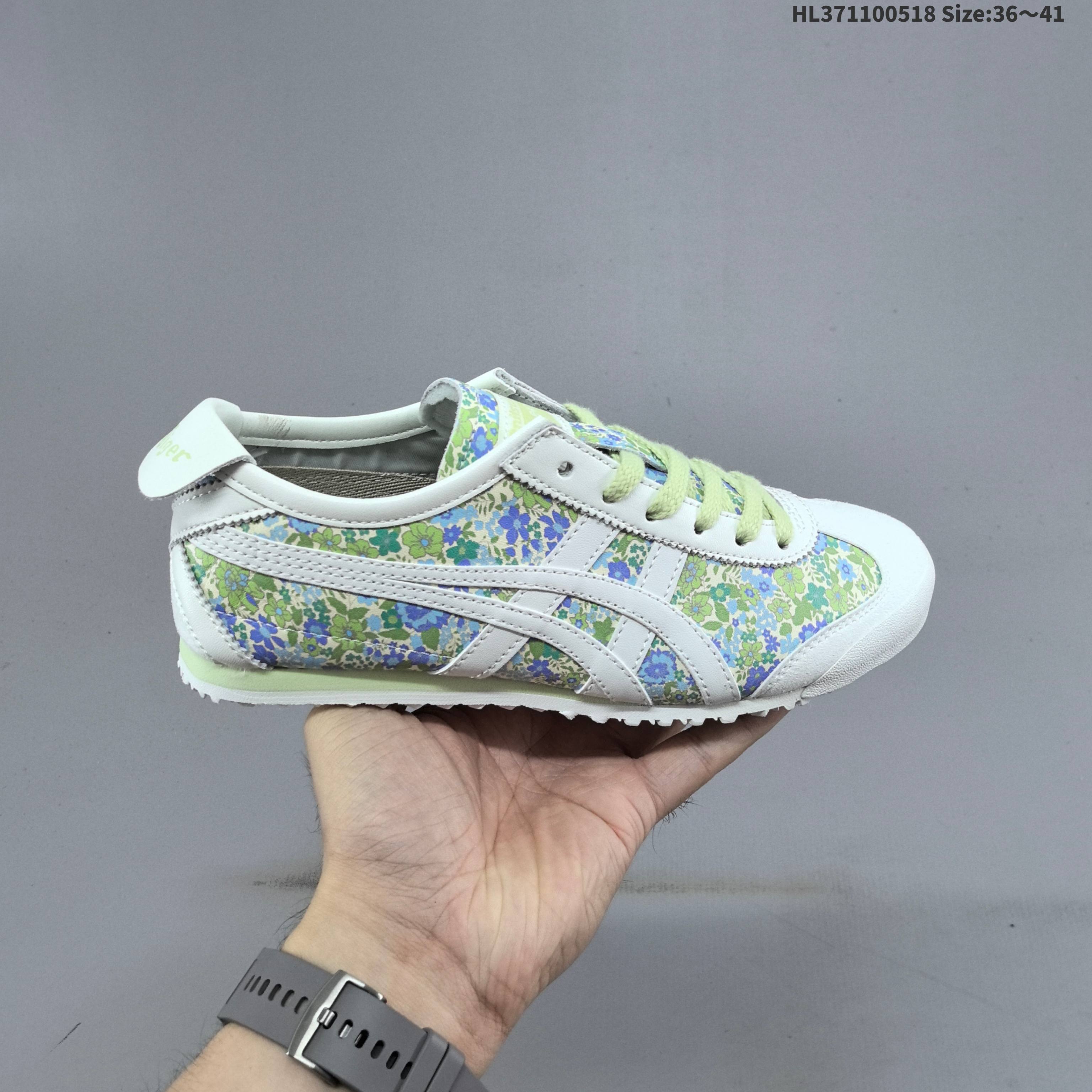 Onitsuka Tiger MEXICO 66 White Green Blue Floral EU 36-41 Sneaker Casual Sneakers - Unisex BS-68825