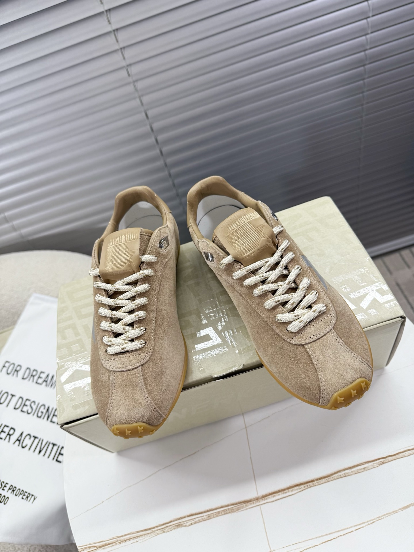 Golden Goose Running Marathon Beige Silver Gum Brown Sneaker BS-87399