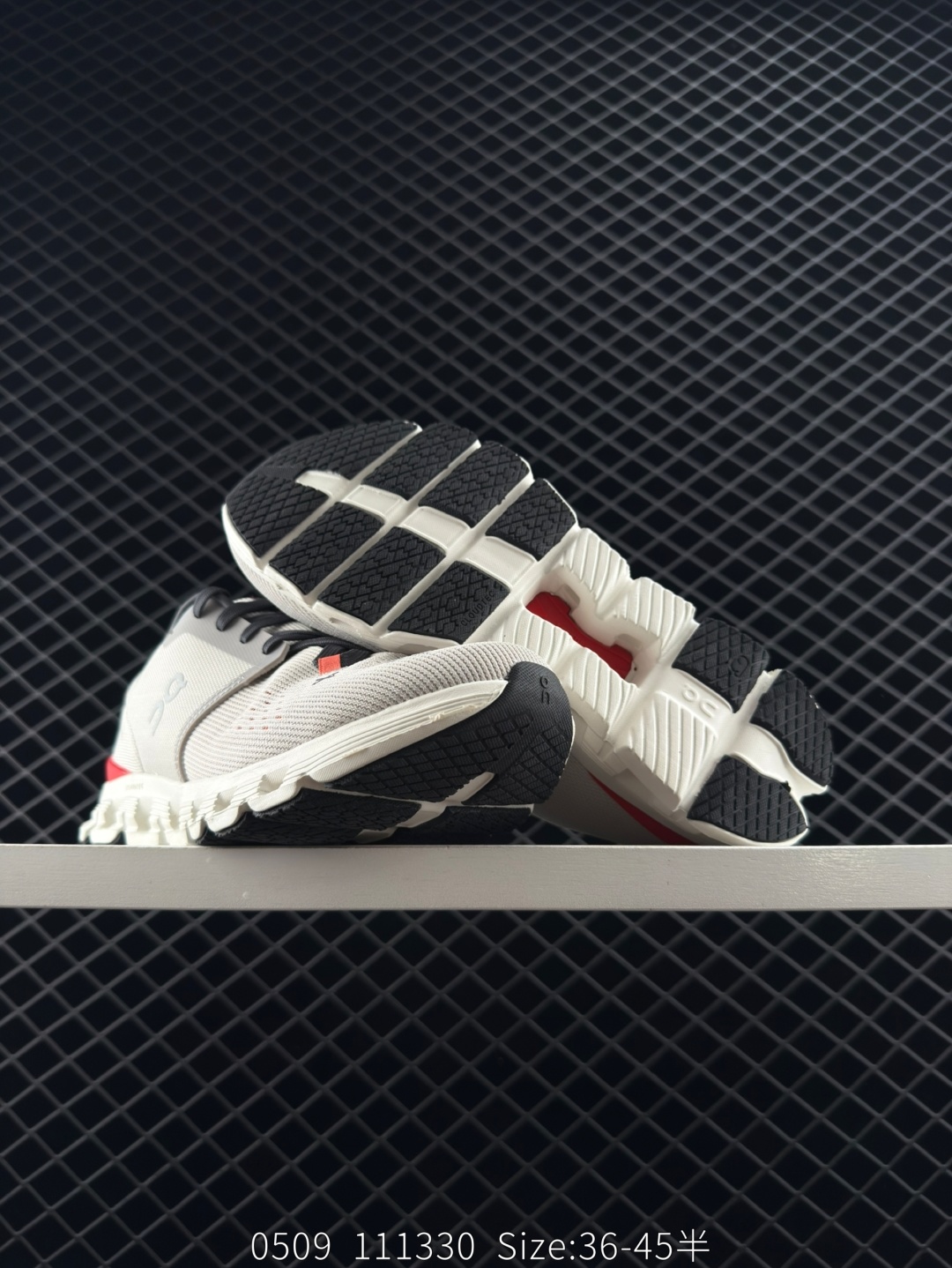 On Cloud X 4 Light Grey White Black Red EU 36-45 Running Shoe Running Sneakers - Unisex BS-85601