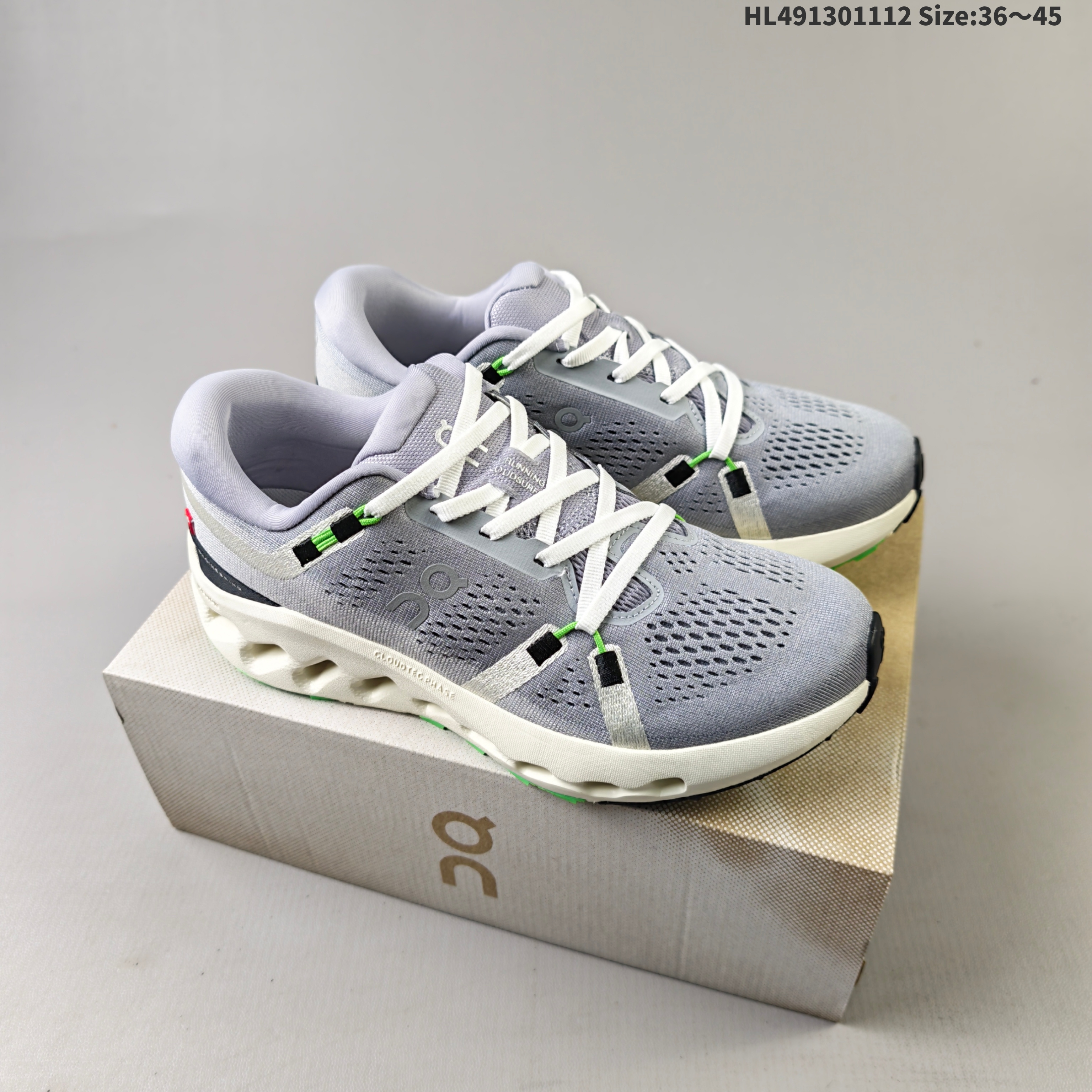 On Cloudsurfer 2 Grey White Black Green EU 36-45 Running Shoe Running Sneakers - Unisex BS-69824