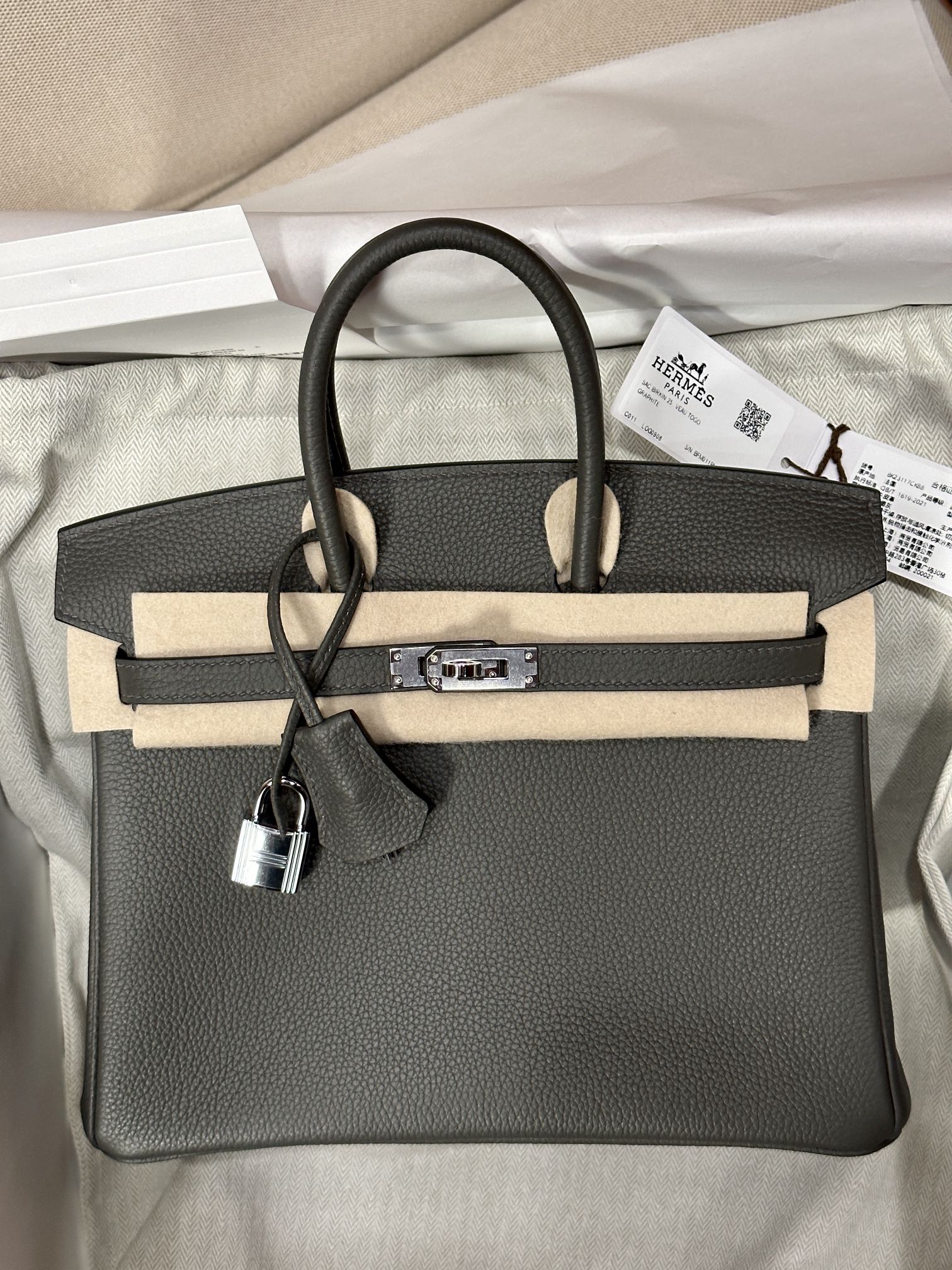 Hermes bag (1-9/15 P) Small Popular grass planting Color 88 graphite gray — Premium Replica