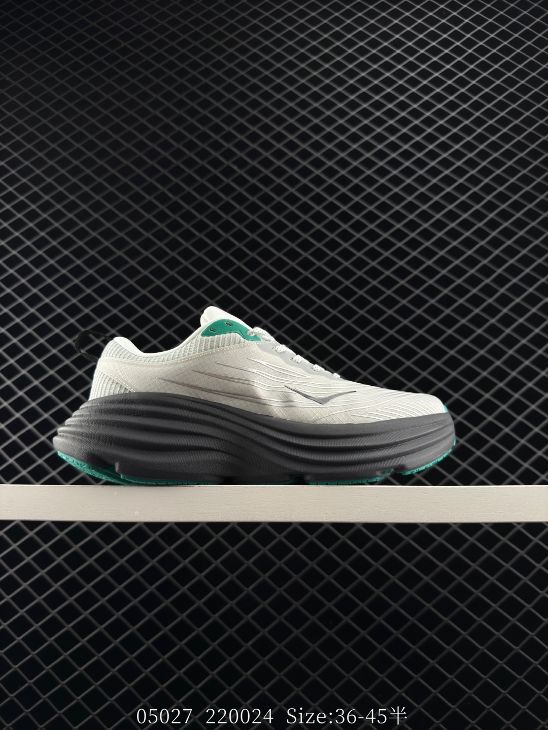 HOKA ONE ONE Bondi 8 White Dark Grey Teal EU 36-45 Running Shoe Running Sneakers - Unisex BS-86636