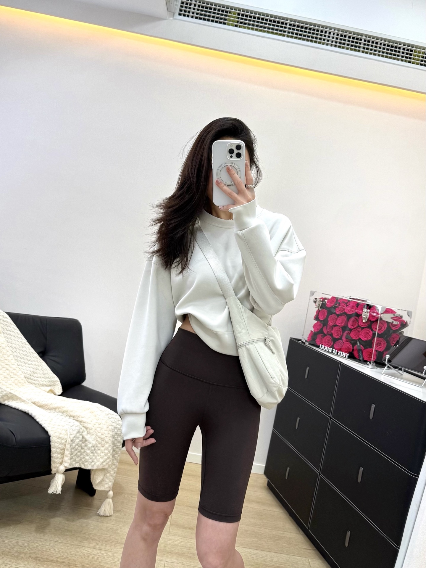 Lulu Shorts Espresso coffee Dark coffee color is very slimming — AAA Quality Replica