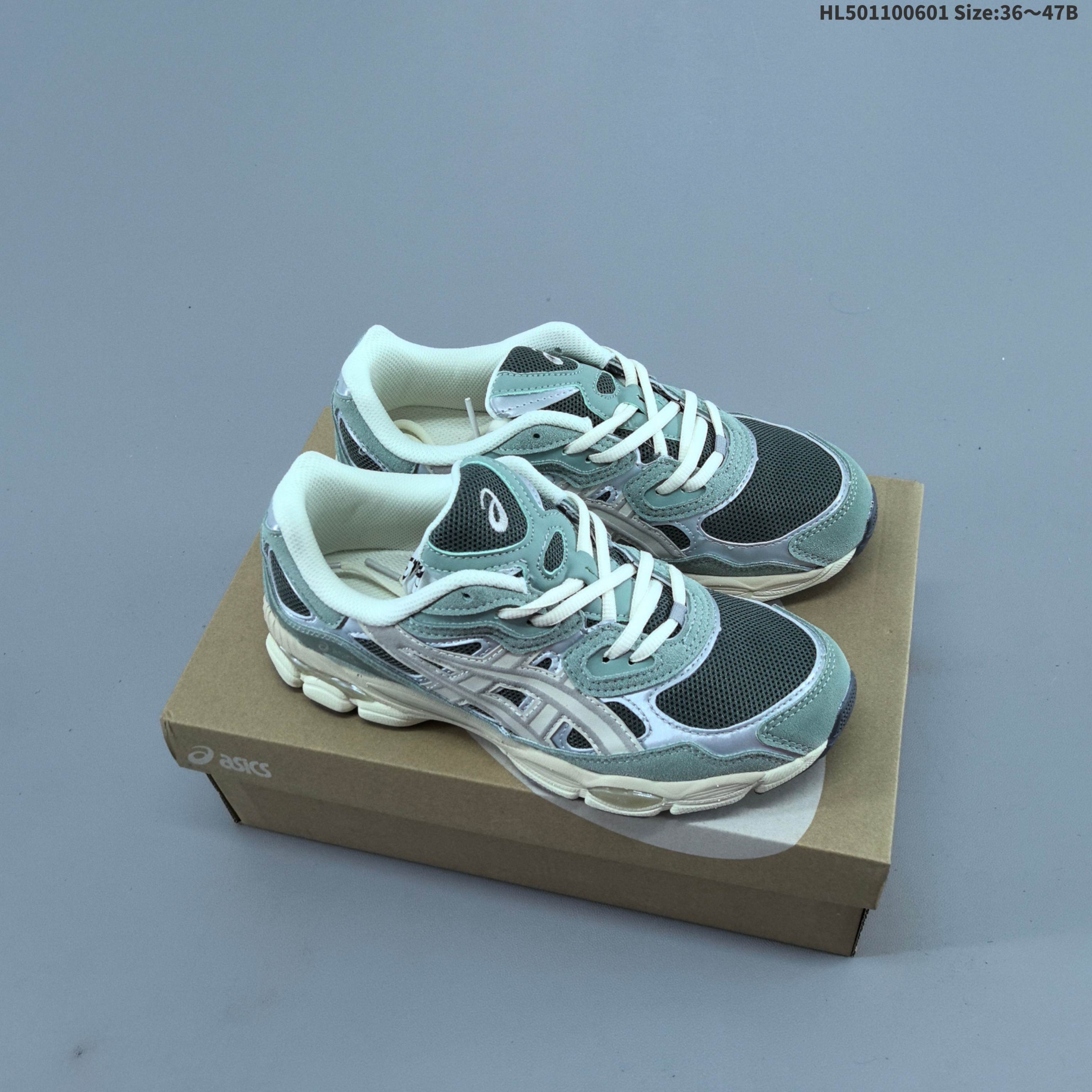 ASICS GEL-NYC Black Silver Dark Green Cream EU 36-47 Running Shoe Running Sneakers Unisex BS-68774