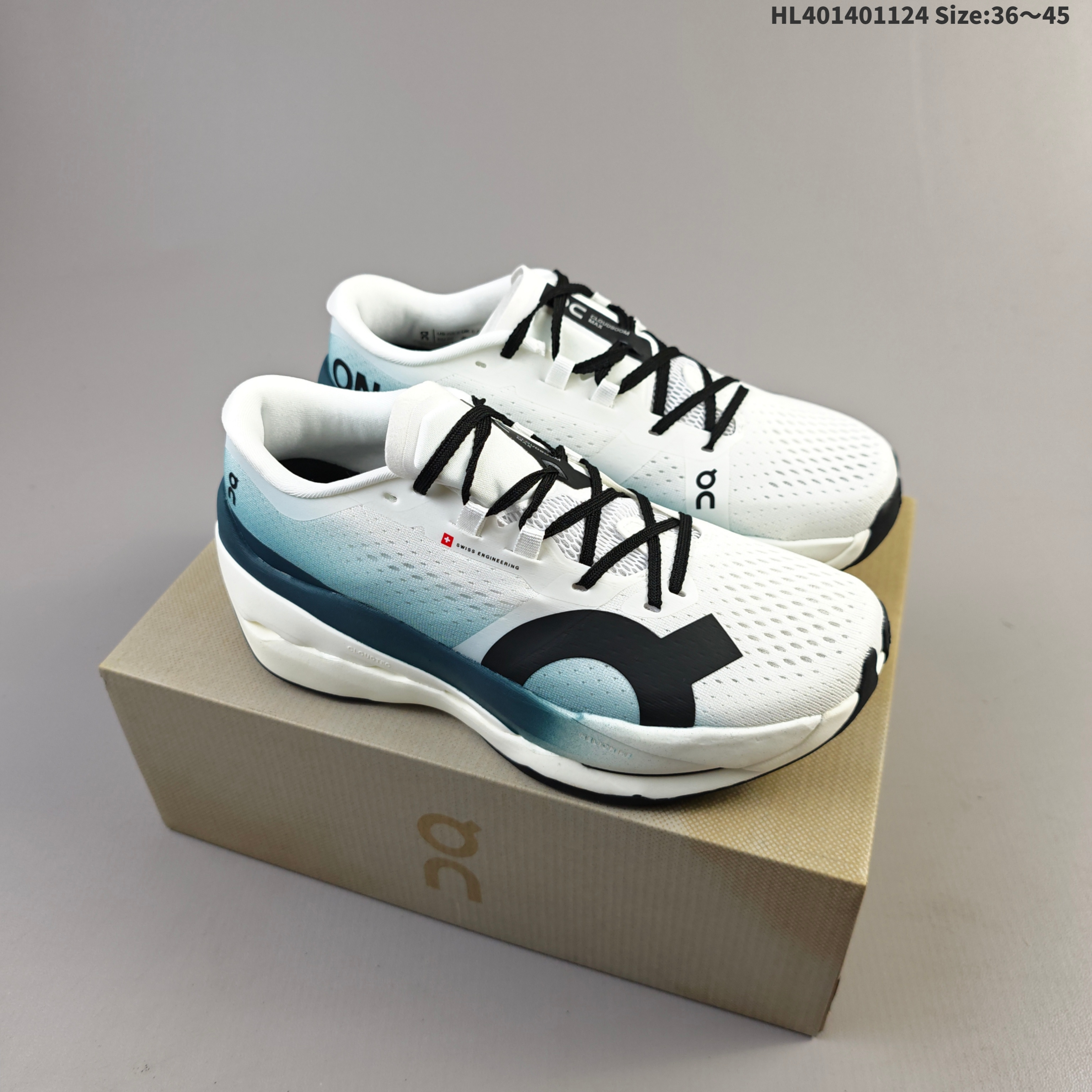 On Running Cloudboom Max 3 MF30314651 White Light Blue Black EU 36-45 Running Shoe Running Sneakers - Unisex BS-69774