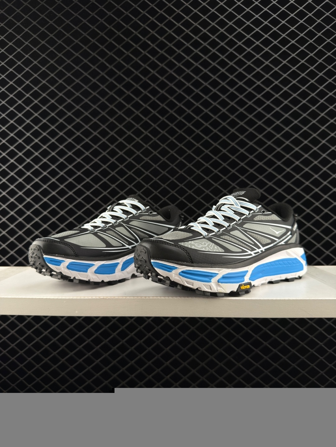 HOKA ONE ONE Mafate Speed 2 Black Grey White Blue Trail Shoe Trail Running Sneakers BS-86617