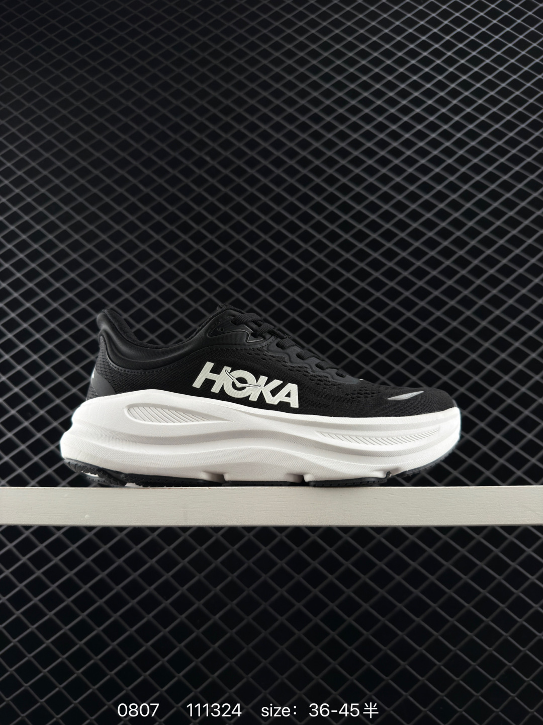 HOKA ONE ONE Bondi 9 Black White EU 36-45 Running Shoe Running Sneakers - Unisex BS-86511