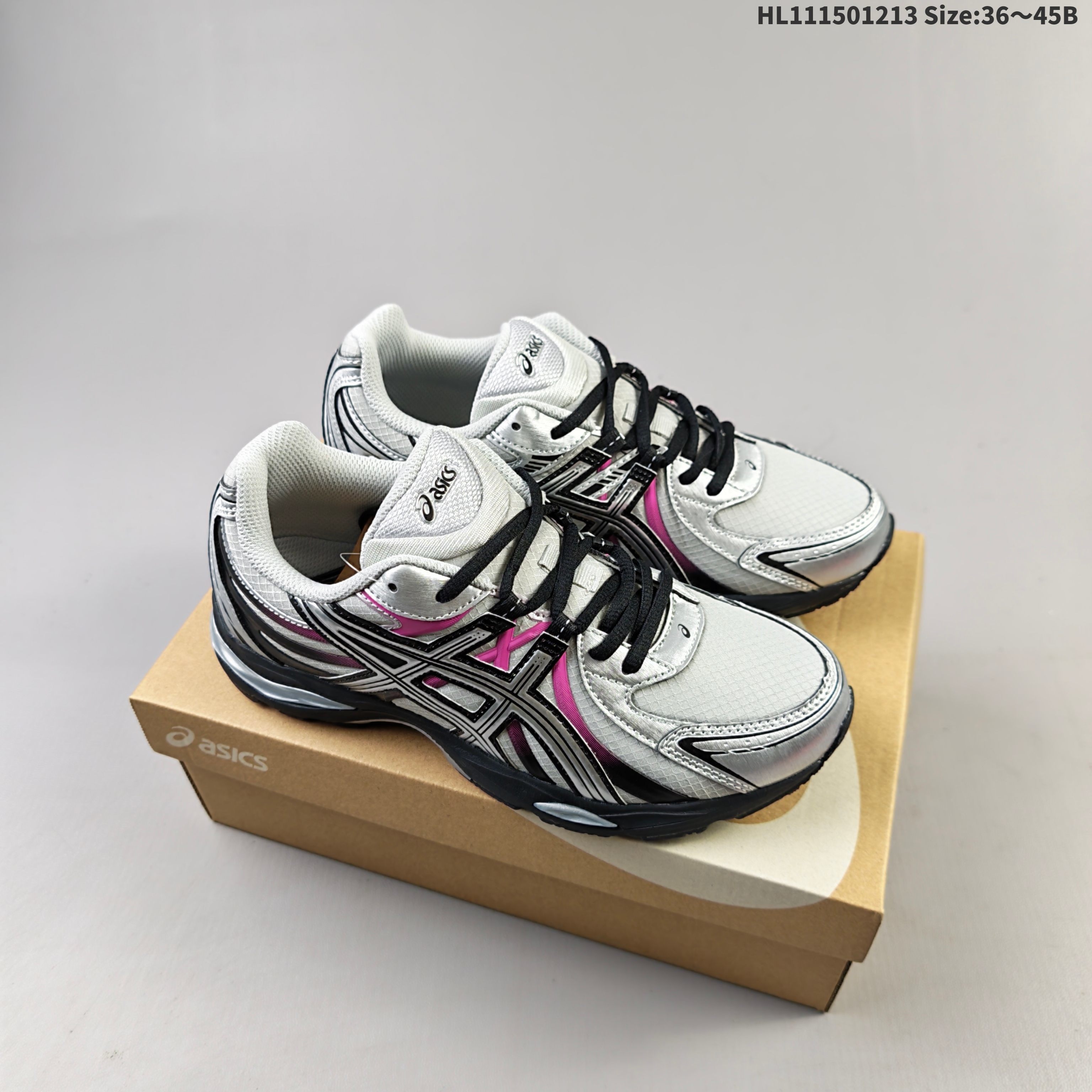 ASICS GEL SEKIRAN Silver Black Pink White EU 36 45 Running Shoe EU 36-45 Running Sneakers - Unisex BS-69157