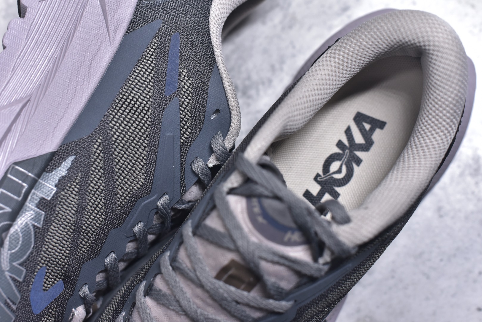 HOKA Mafate X Dark Grey Light Grey Lavender Blue Trail Shoe Trail Running Sneakers BS-59809