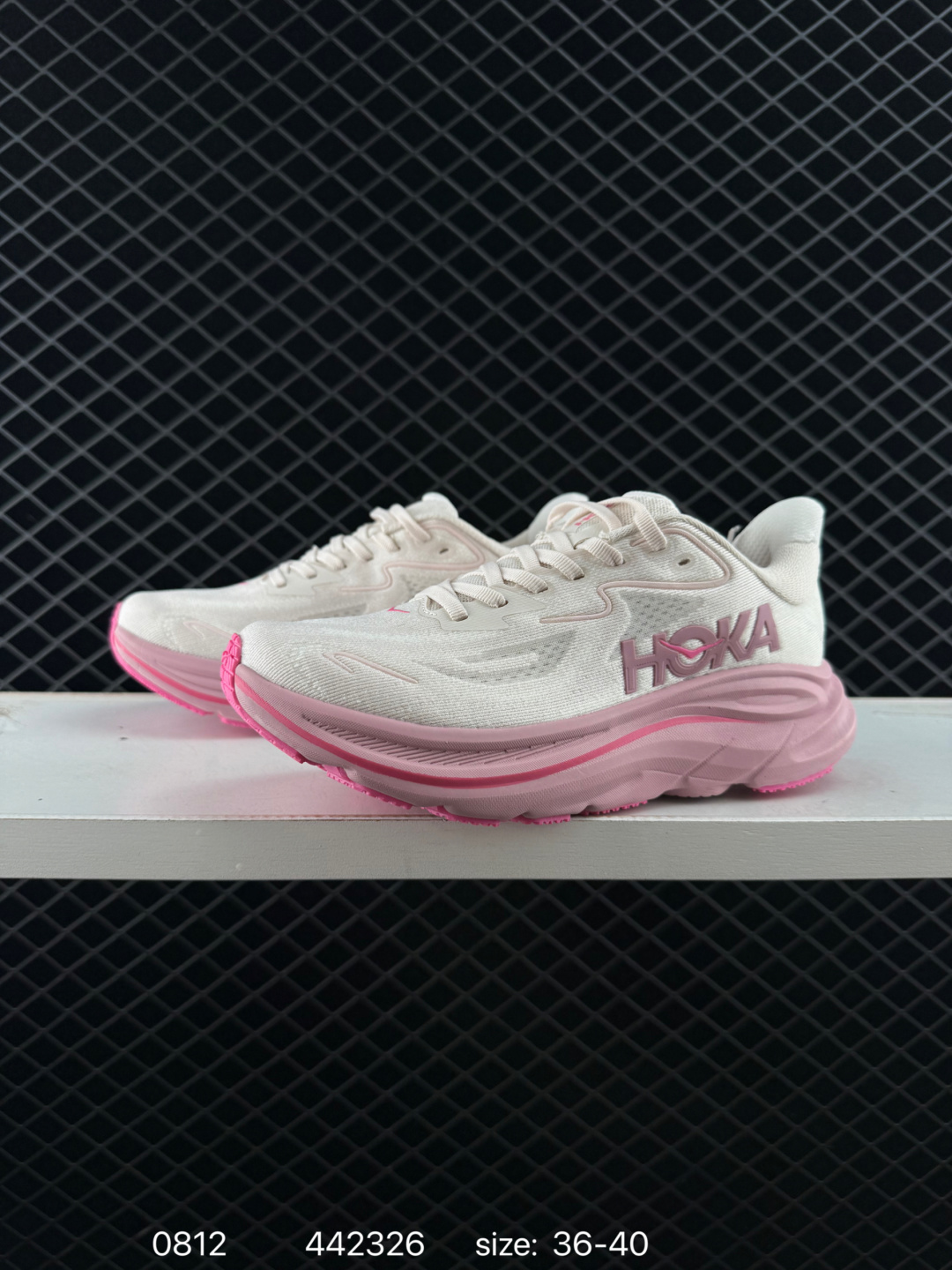 HOKA ONE ONE Clifton 10 White Light Pink Hot Pink EU 36-40 Running Shoe Running Sneakers - Unisex BS-86493