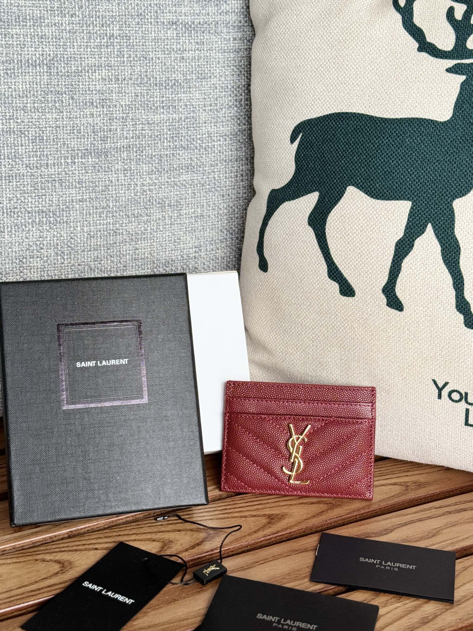 YSL bag YSL classic card holder made of ball-grained cowhide — Premium Replica