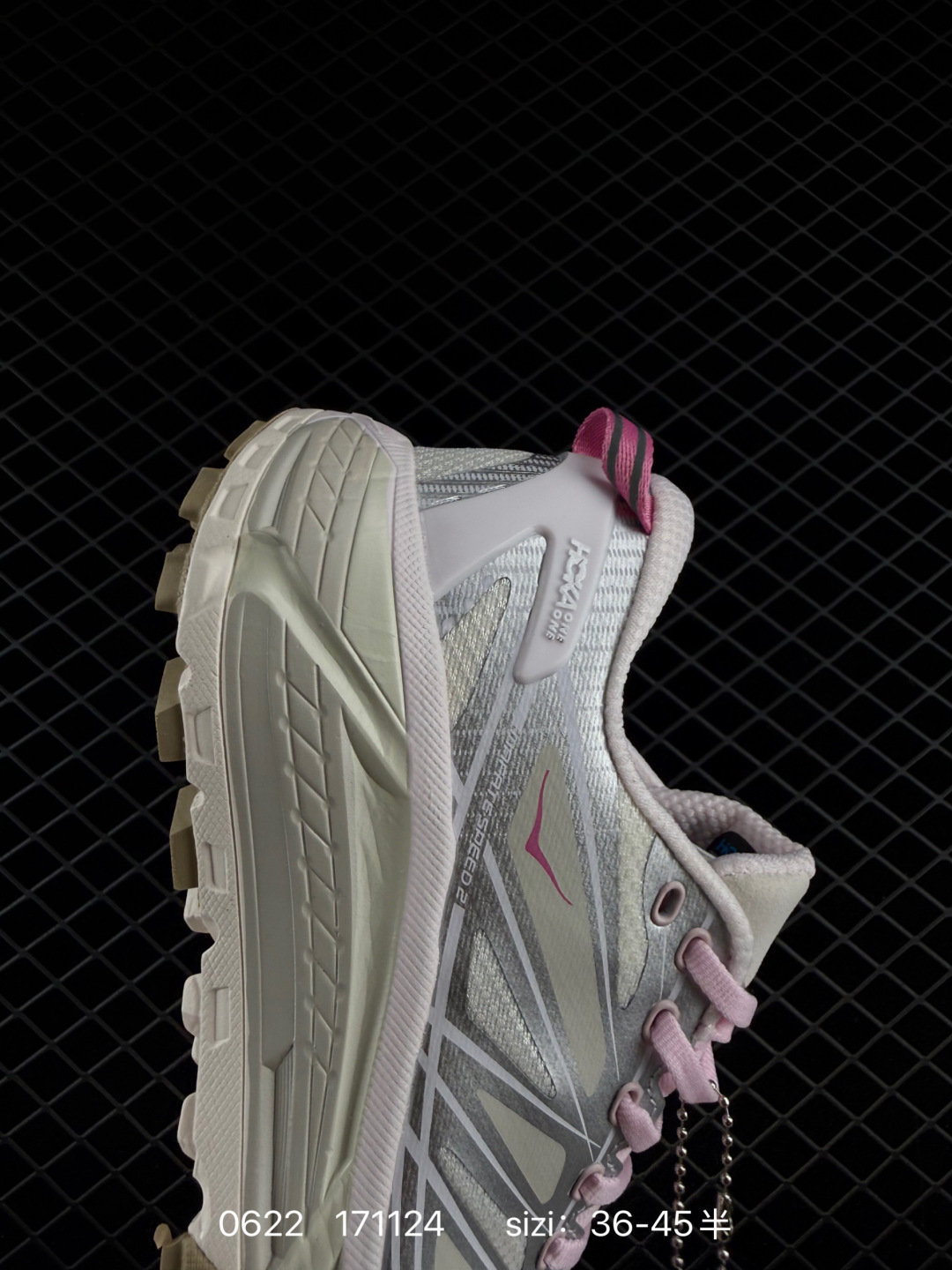 HOKA ONE ONE Mafate Speed 2 Silver White Pink Beige EU 36-45 Trail Shoe Trail Running Sneakers - Unisex BS-86186