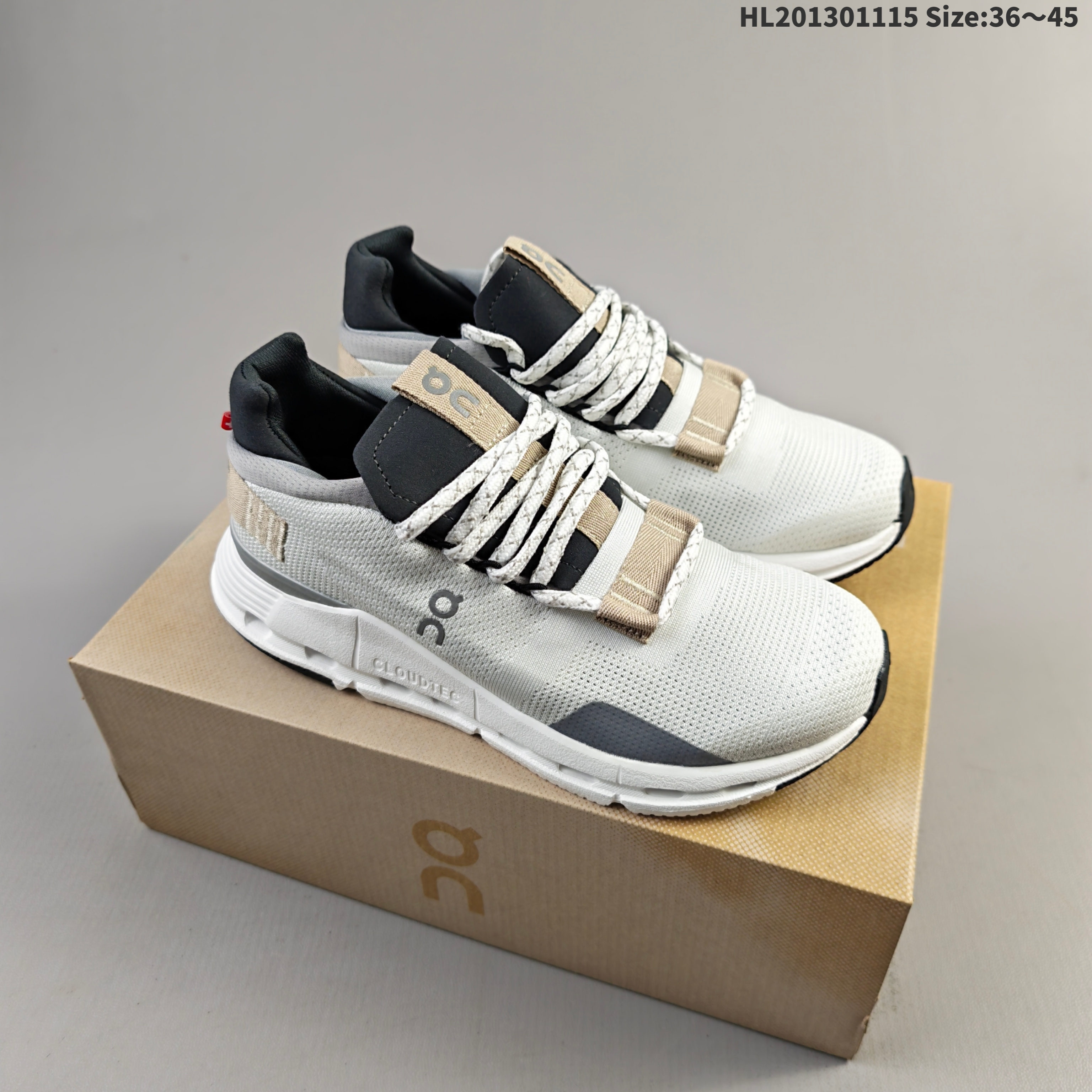 On Running Cloudsurfer Max White Beige Black EU 36-45 Running Shoe Running Sneakers - Unisex BS-69817