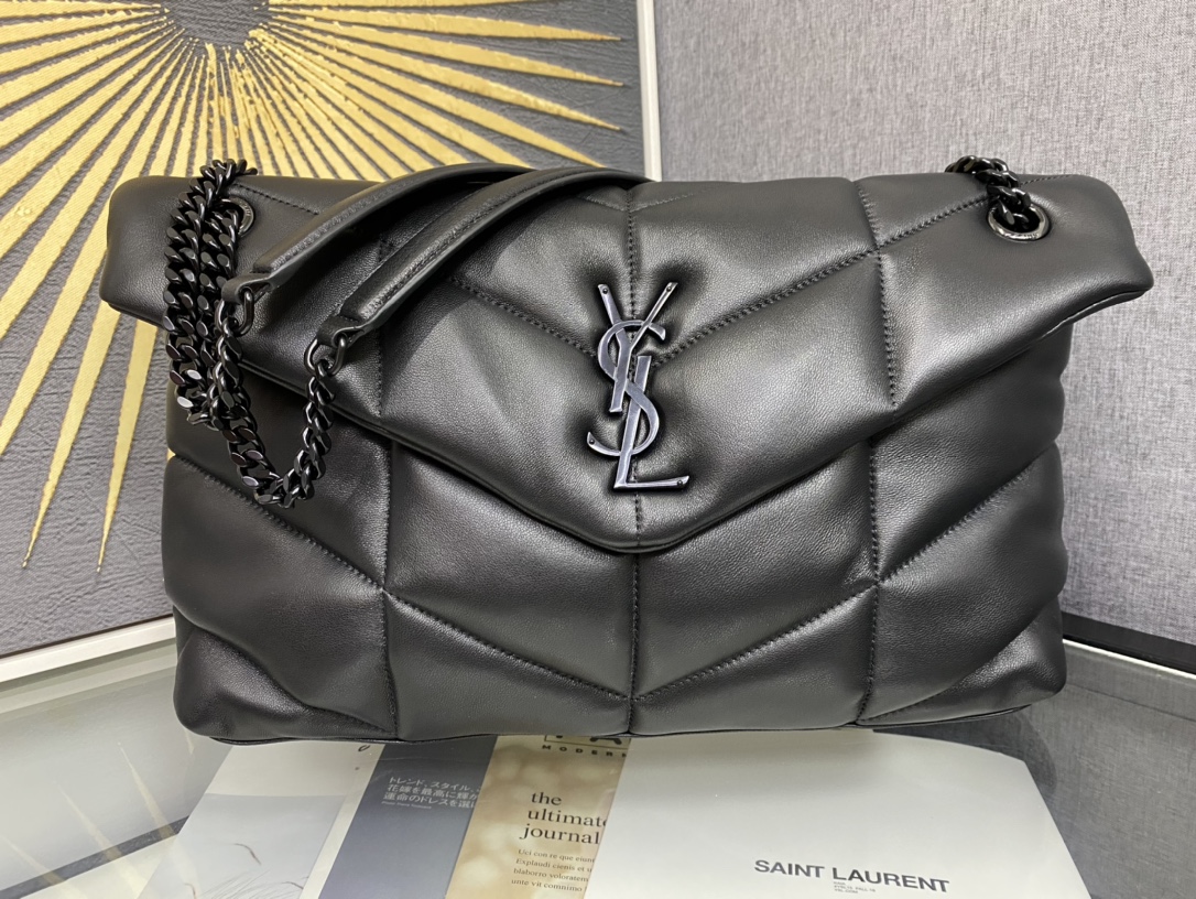 Bolsa YSL 35cm LOULOU PUFFER 100% logotipo Y