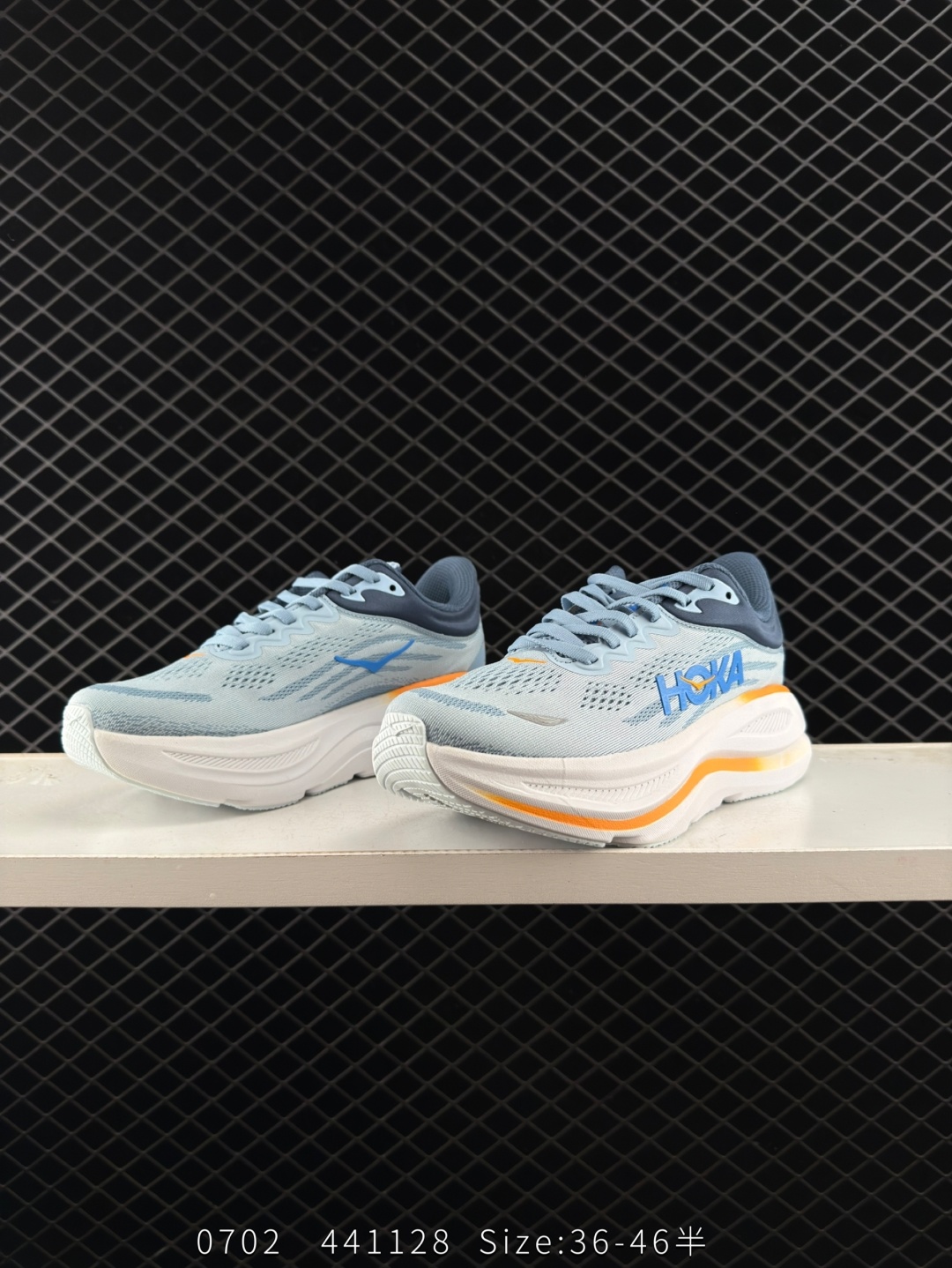 HOKA ONE ONE Bondi 9 Light Blue White Orange Dark Blue EU 36-46 Running Shoe Running Sneakers - Unisex BS-86577