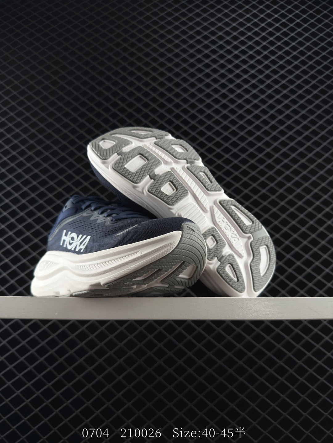 HOKA ONE ONE Bondi 9 Navy Blue White Grey EU 40-45 Running Shoe Running Sneakers - Men s BS-86572
