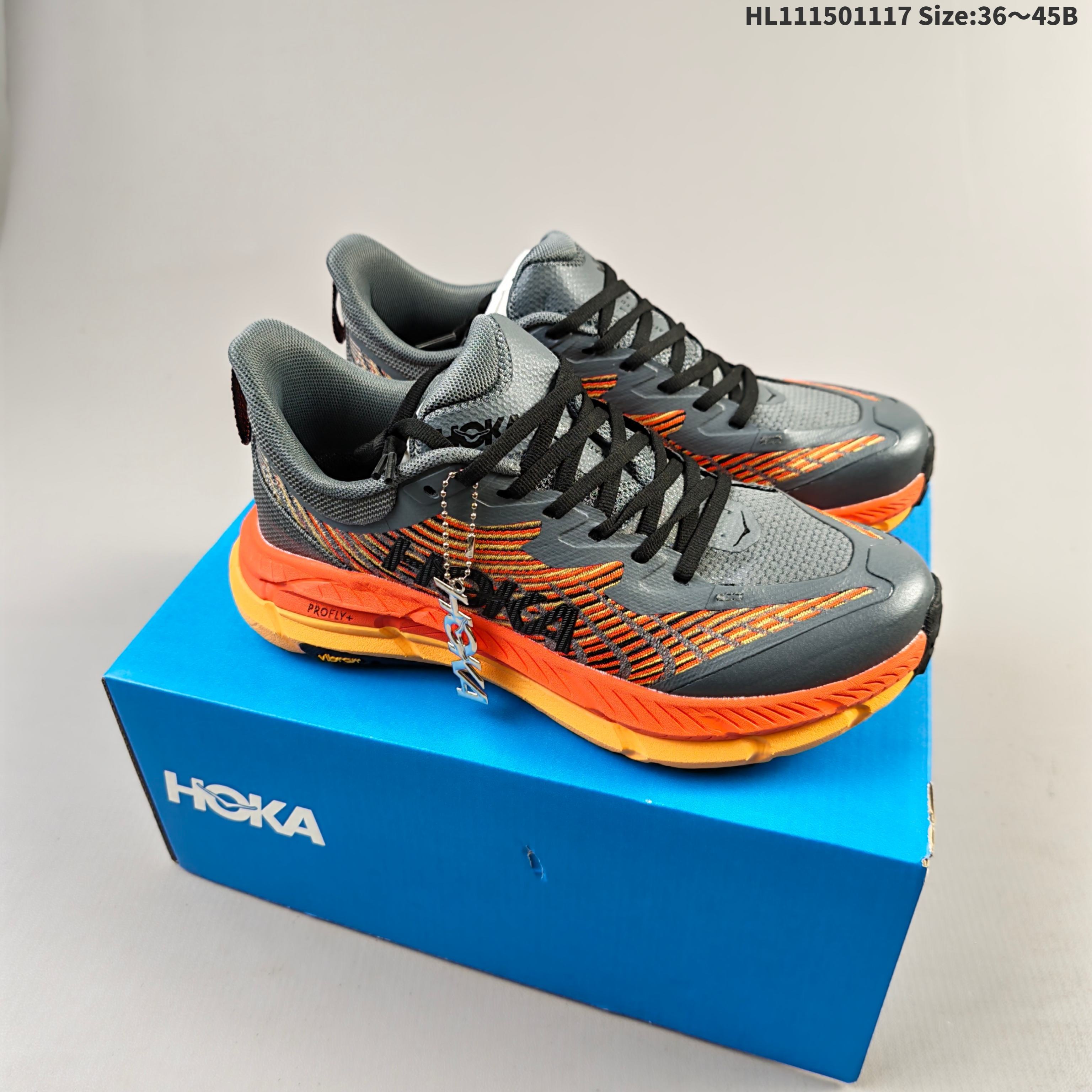 HOKA ONE ONE Mafate Speed 4 Grey Orange Yellow Black EU 36-45 Trail Shoe Trail Running Sneakers - Unisex BS-69477