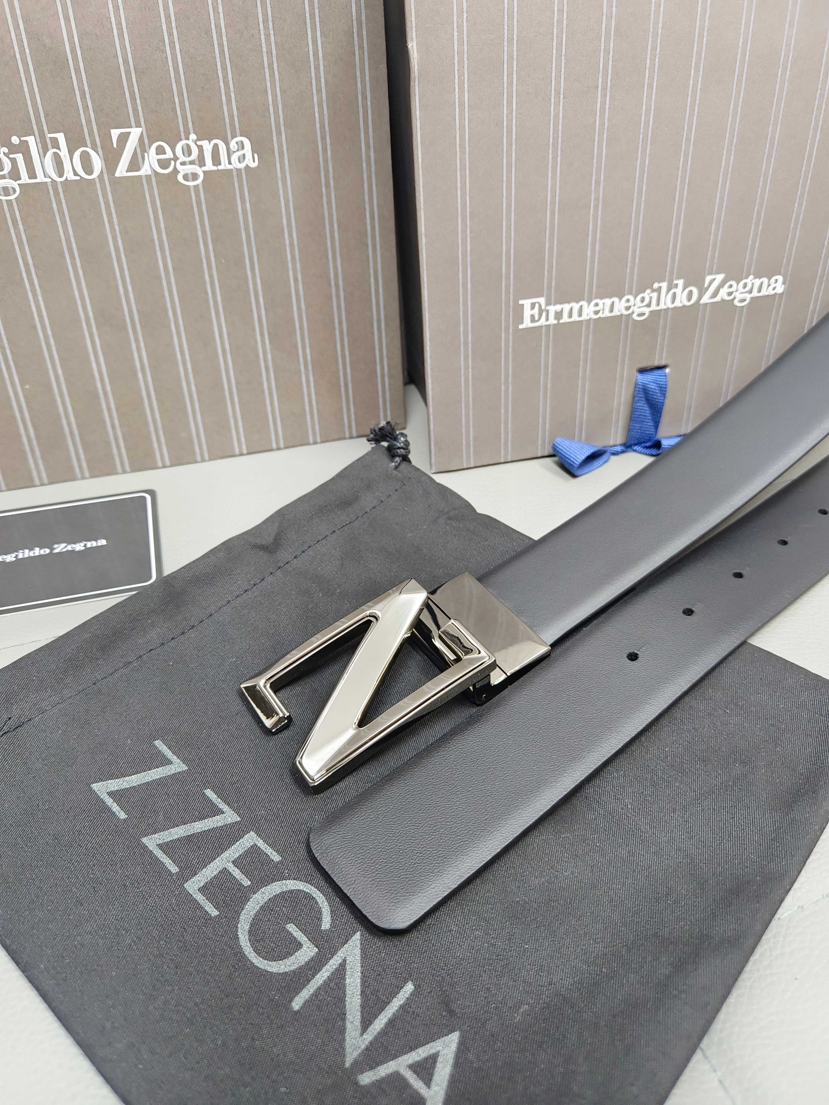 ZEGNA belt Zegna Italy genuine Gancio 3 5cm — Premium Replica