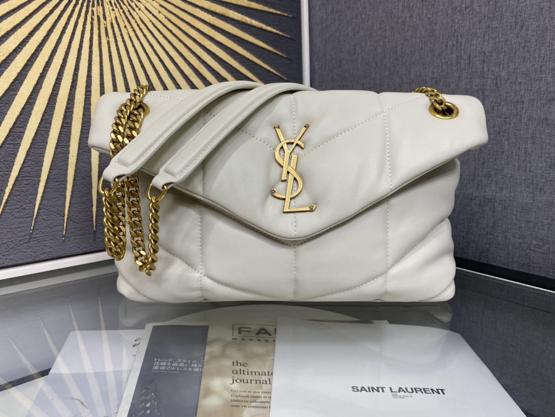 YSL bag cm LOULOU PUFFER 100% Y logo. 35x23x13.5cm 577475 35cm — Premium Replica