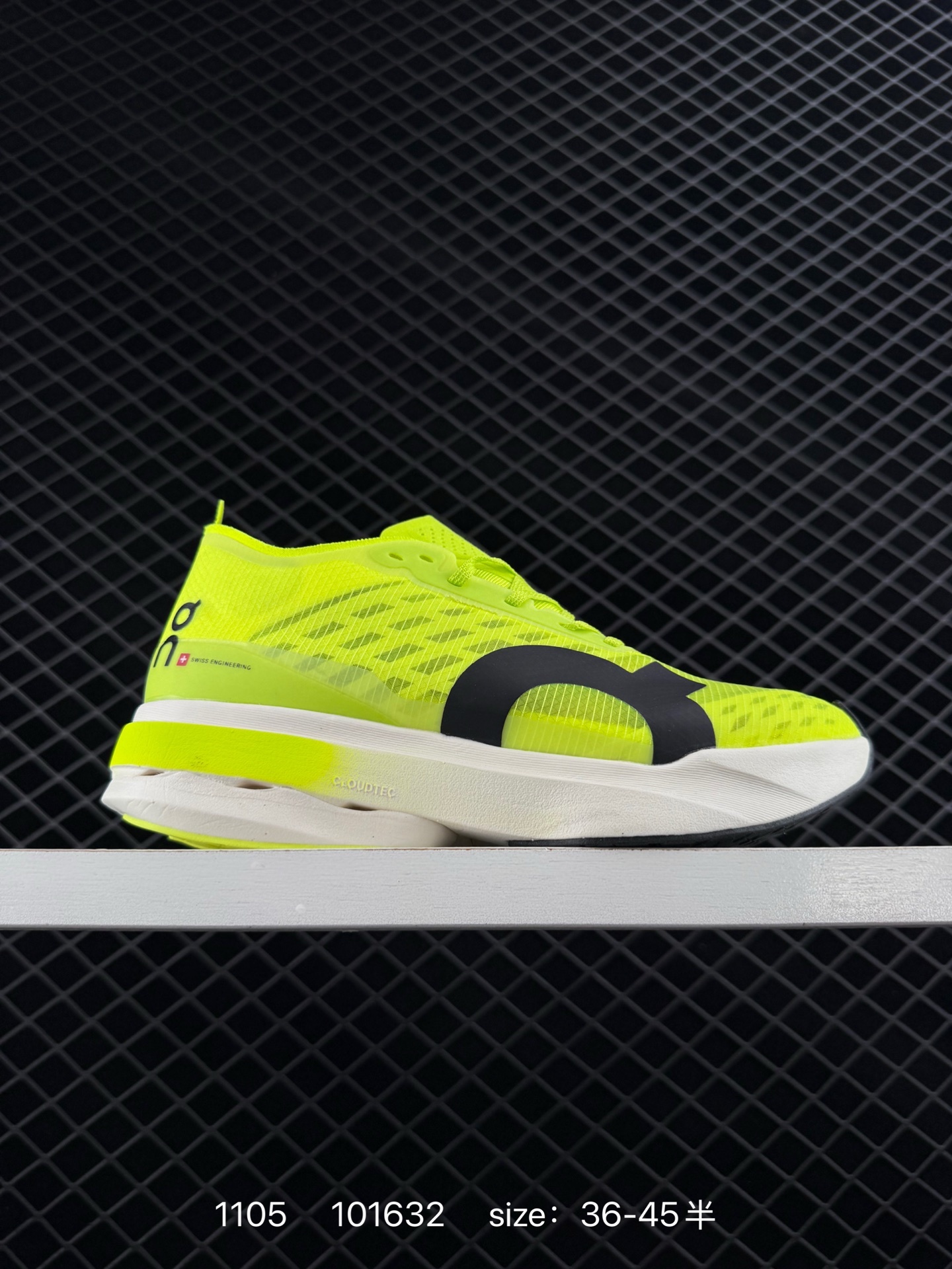 On Cloudboom Strike Limelight Neon Yellow Black White EU 36-45 Running Shoe Running Sneakers - Unisex BS-85473